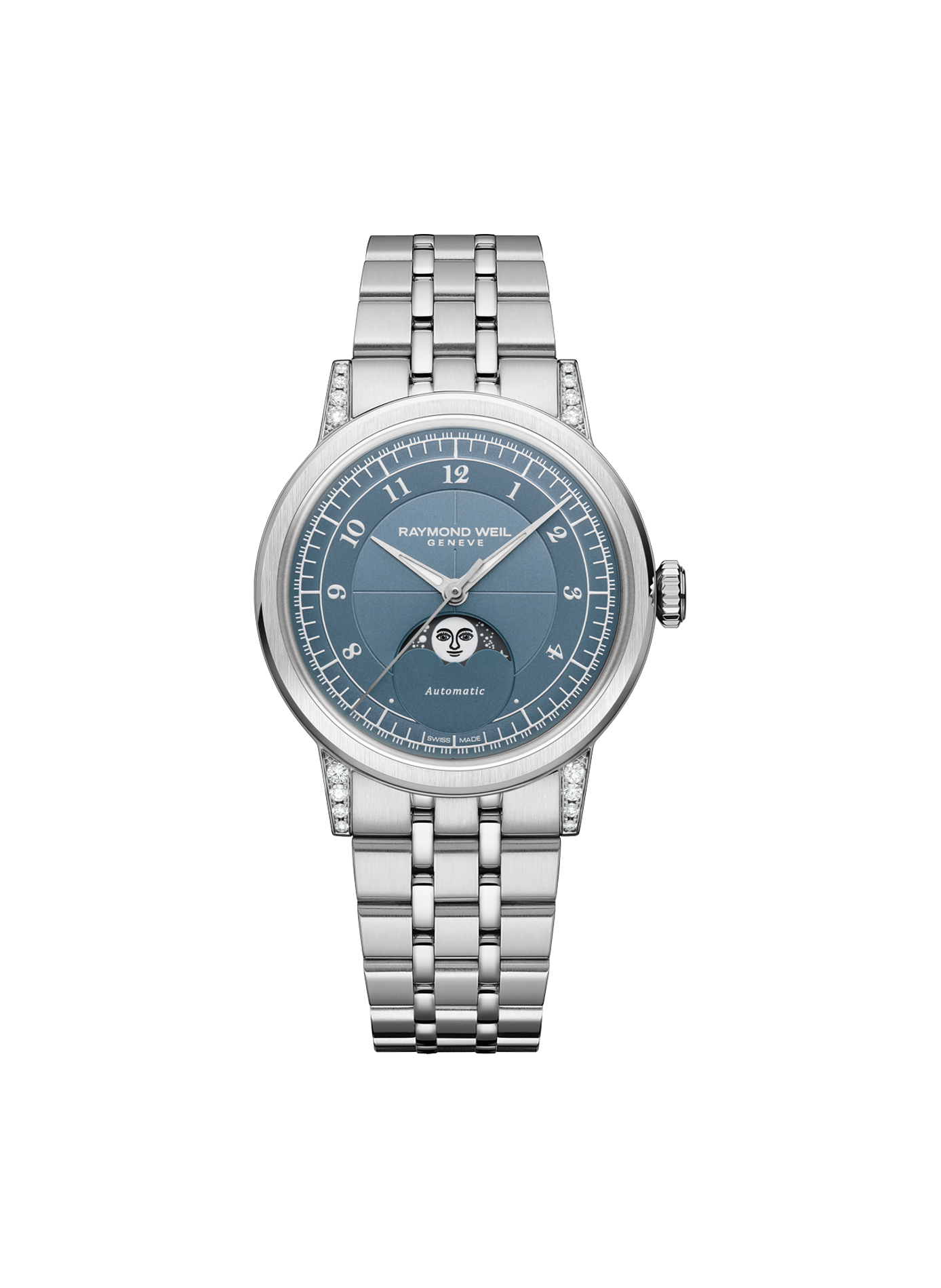 Montre automatique Millesime Moon Phase en acier inoxydable RAYMOND WEIL Bleu