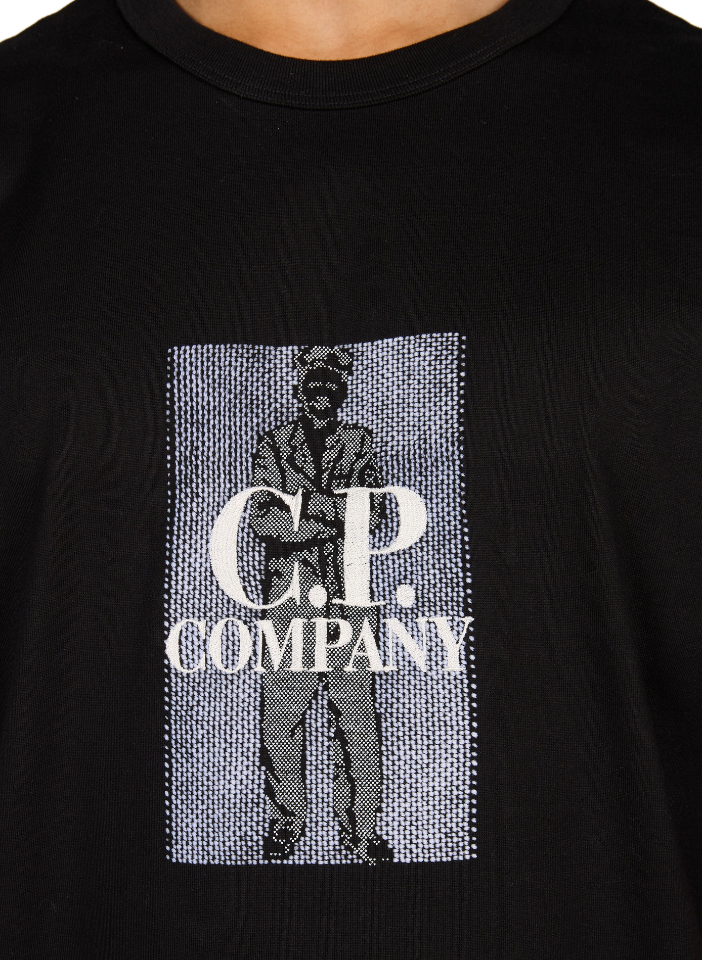 Logo cotton T-shirt CP COMPANY Black
