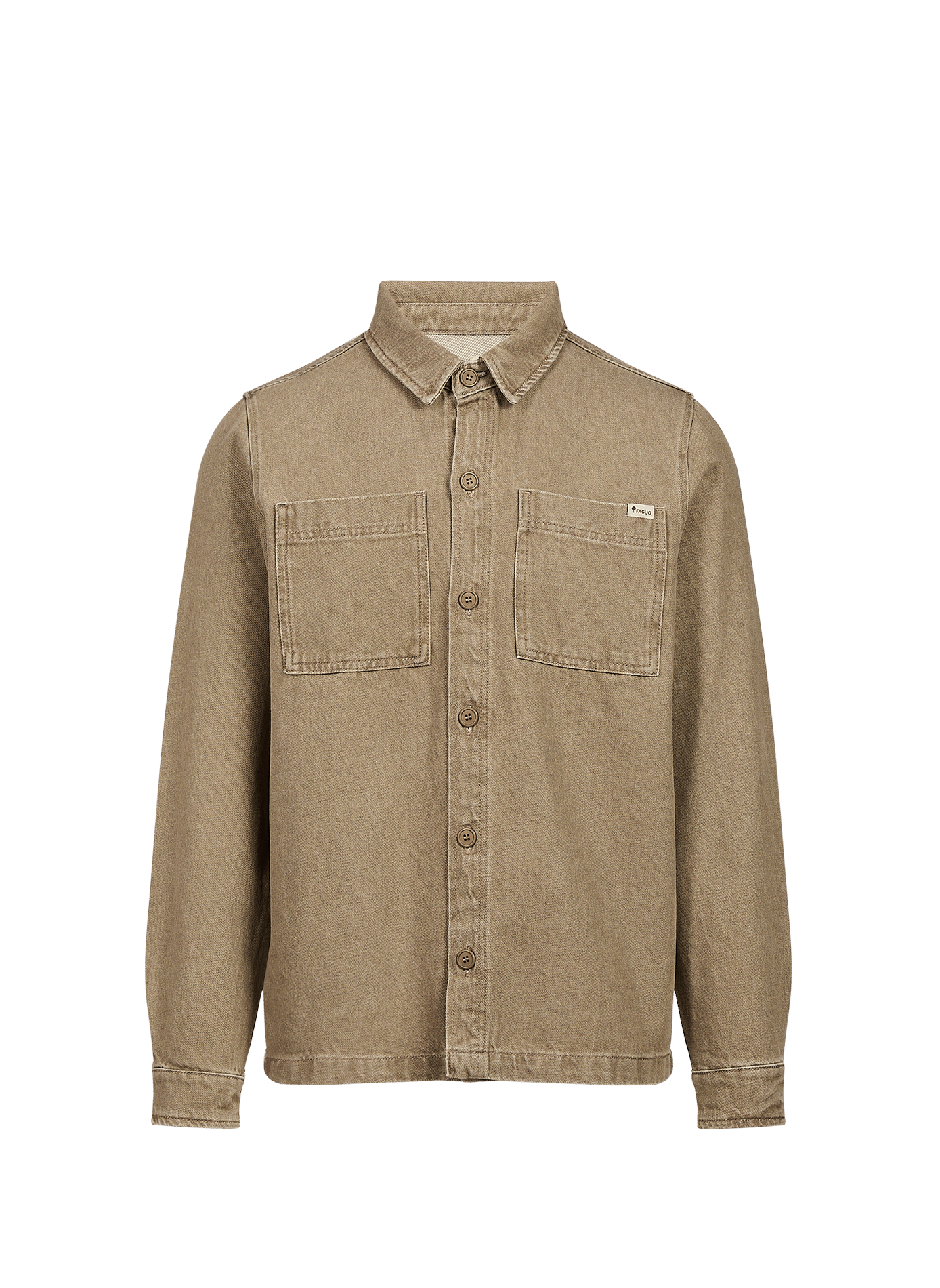 Chemise droite en coton FAGUO Beige