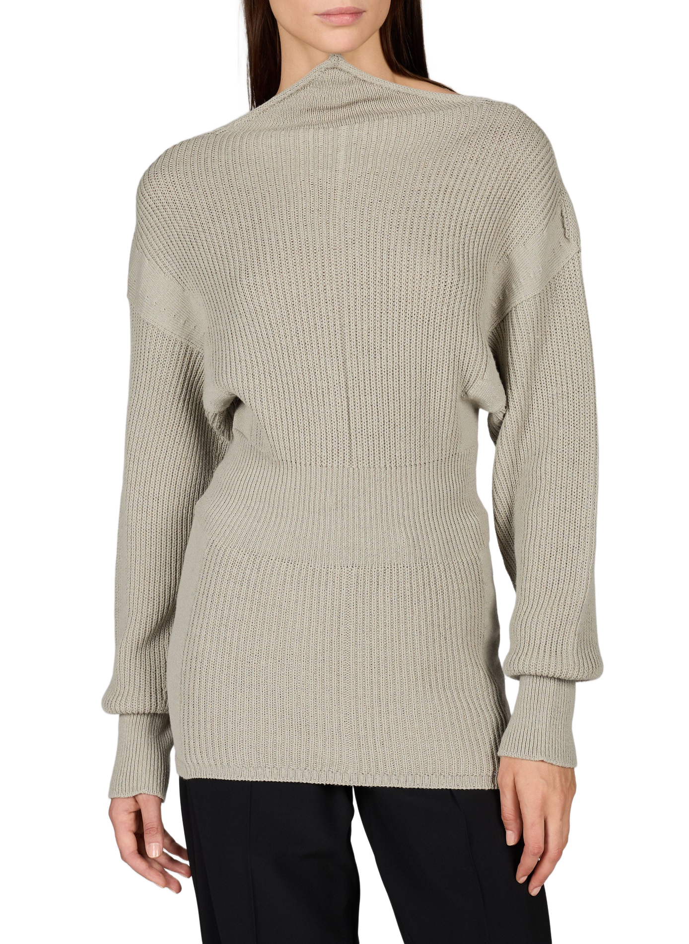 Fitted wool long pullover RICK OWENS Beige