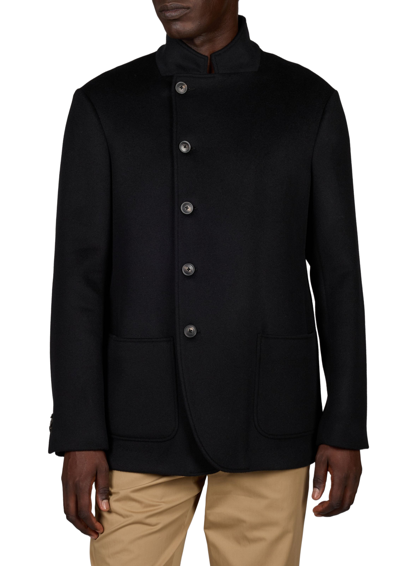 Wool and cashmere tailored collar jacket EMPORIO ARMANI Black