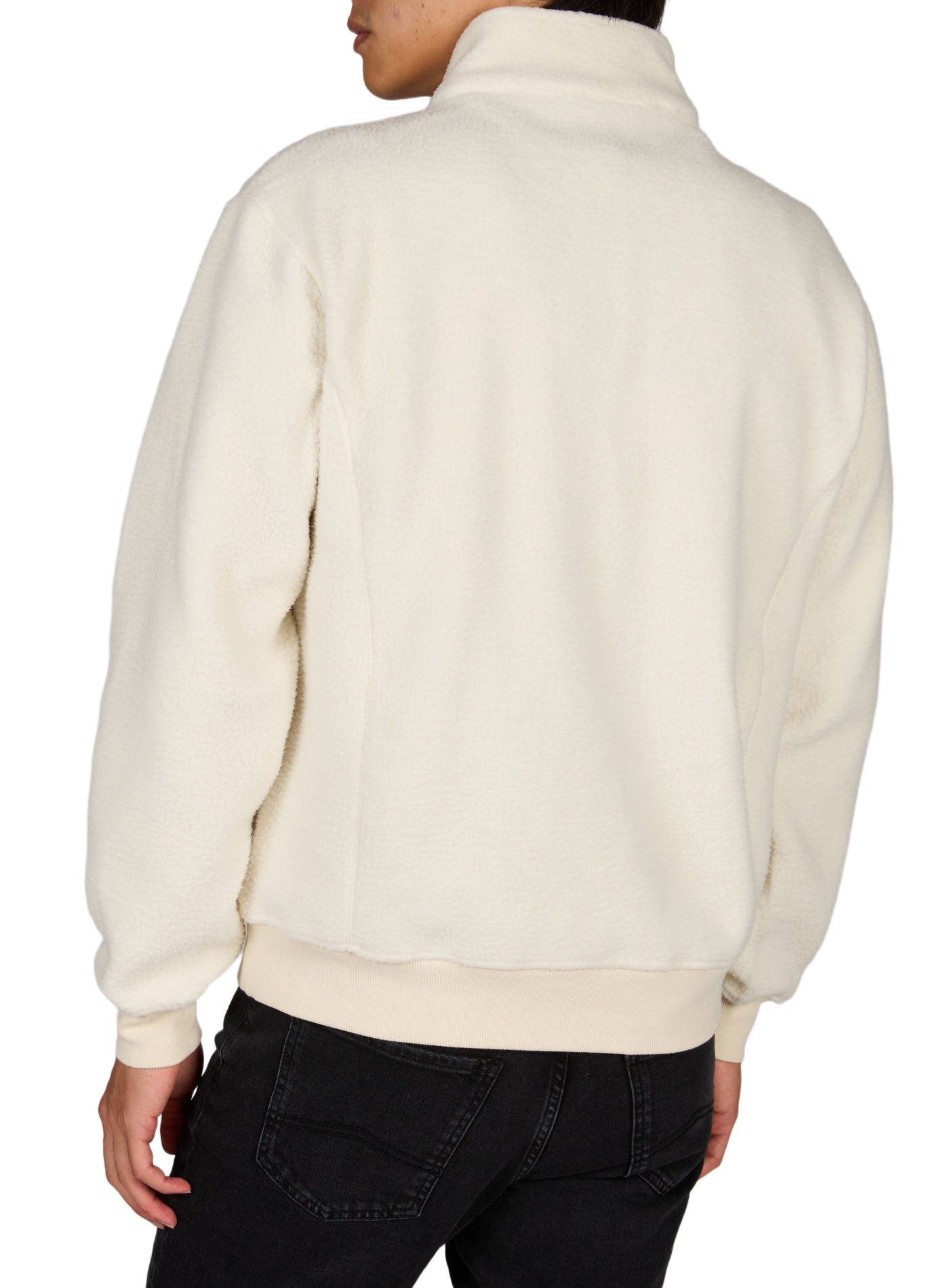 Zippered high-neck solid polar fleece FAGUO Beige