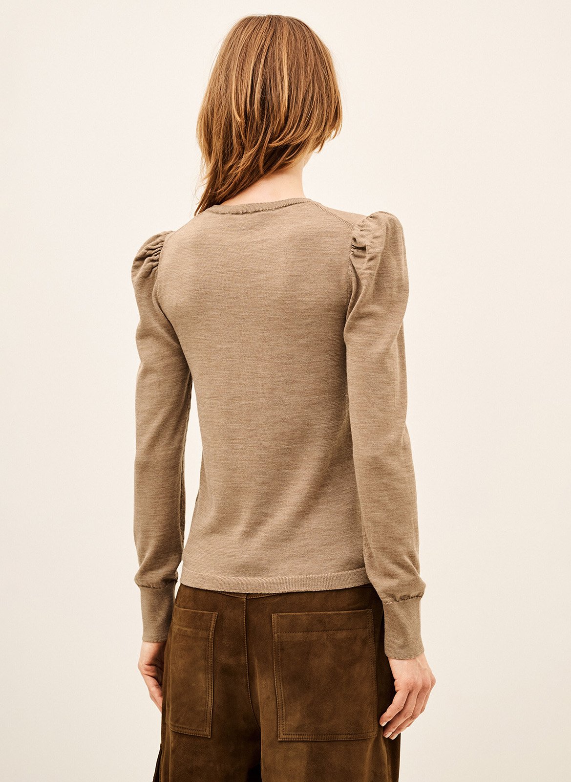 Effen recht model van Britse wol | Beige BA&SH Dames