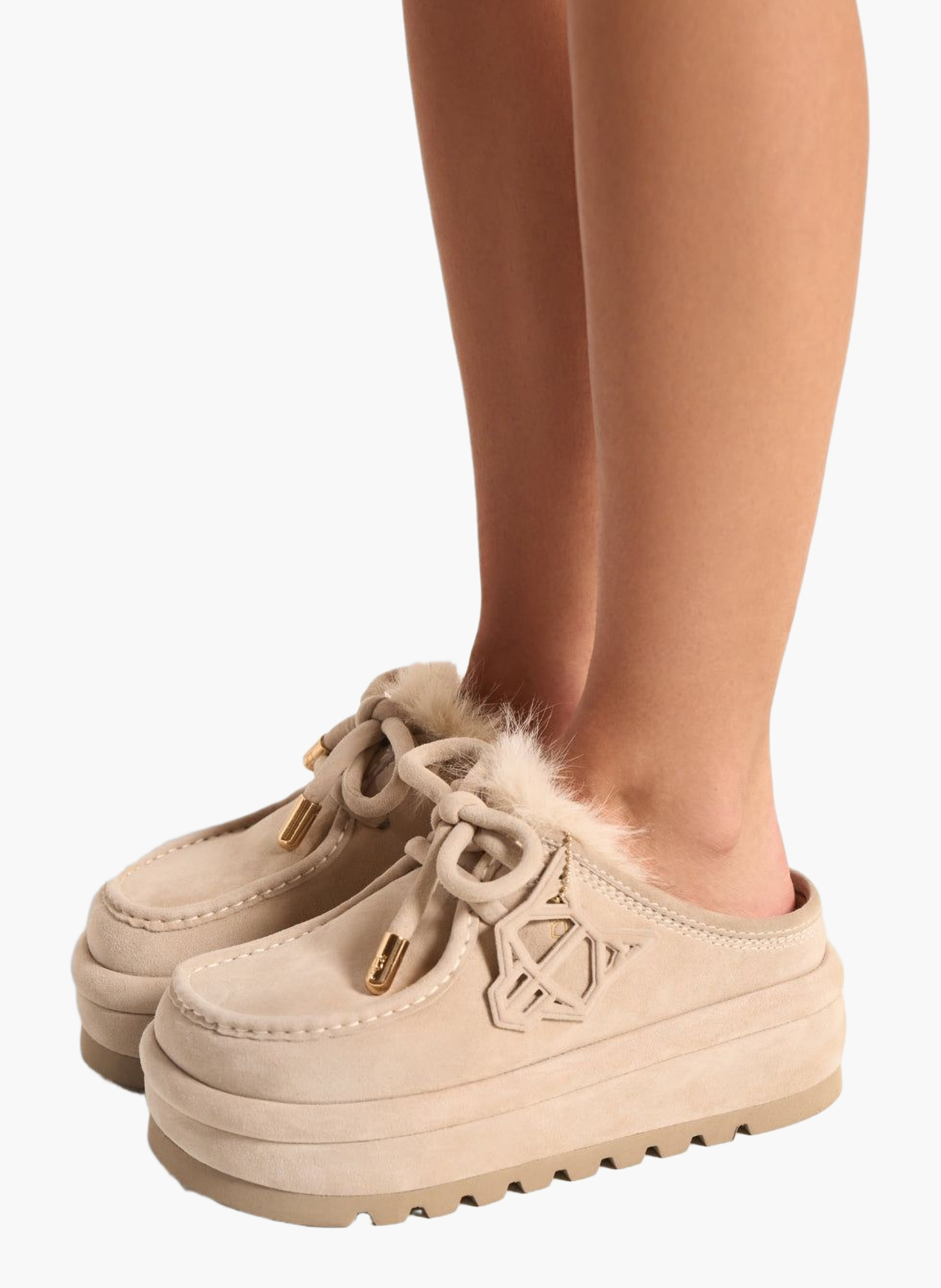 Mules blizzard en daim NAKED WOLFE Blanc