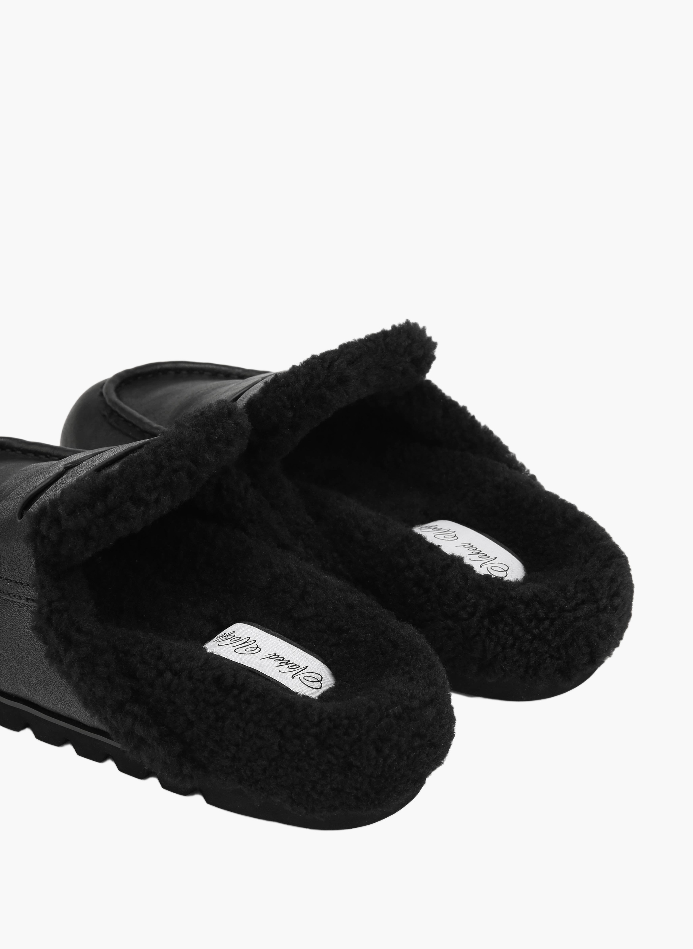 Mules cord fur en cuir NAKED WOLFE Noir