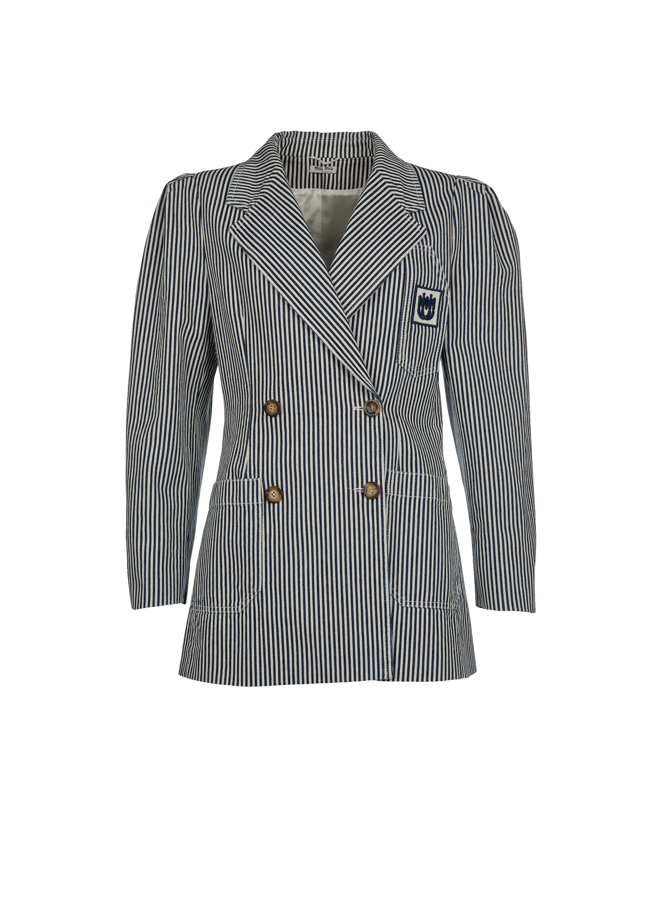 Blazer à rayures en coton