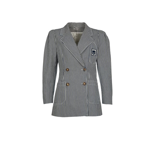 Blazer à rayures en coton