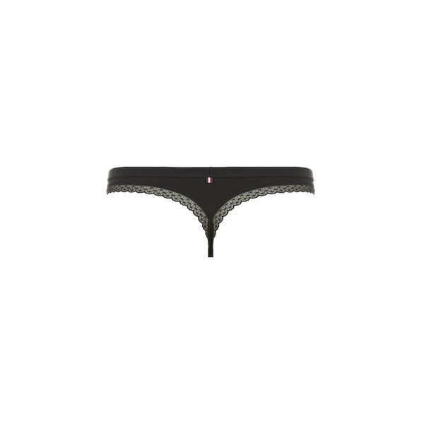 Tommy Hilfiger Thong With Lace Detail In Black