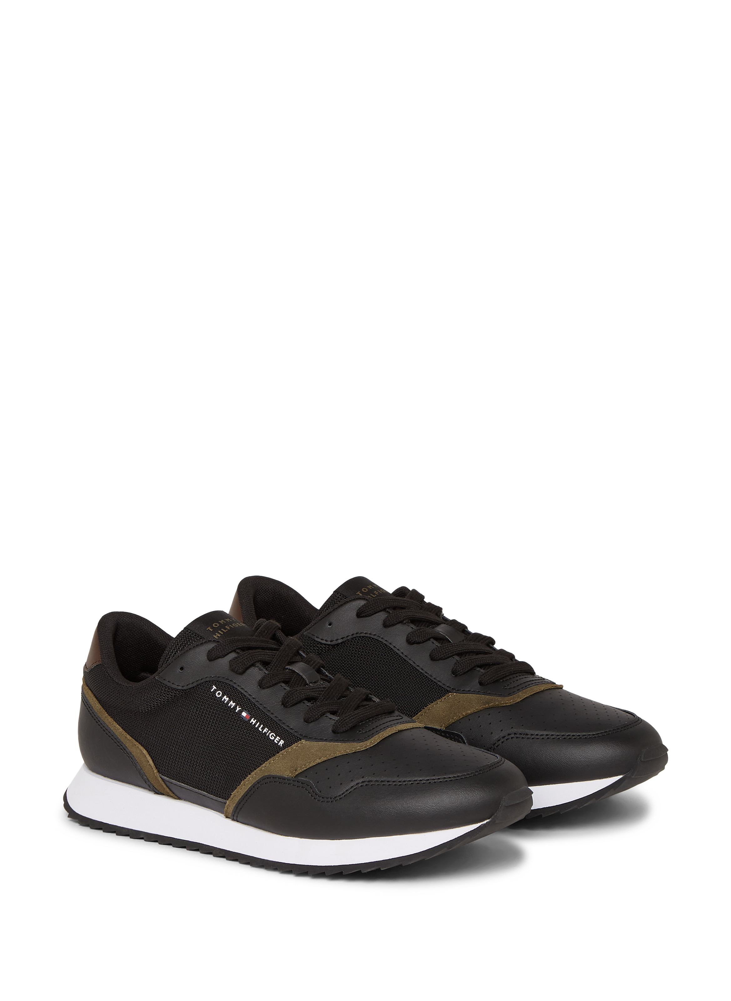 Leather Running Sneakers TOMMY HILFIGER Black
