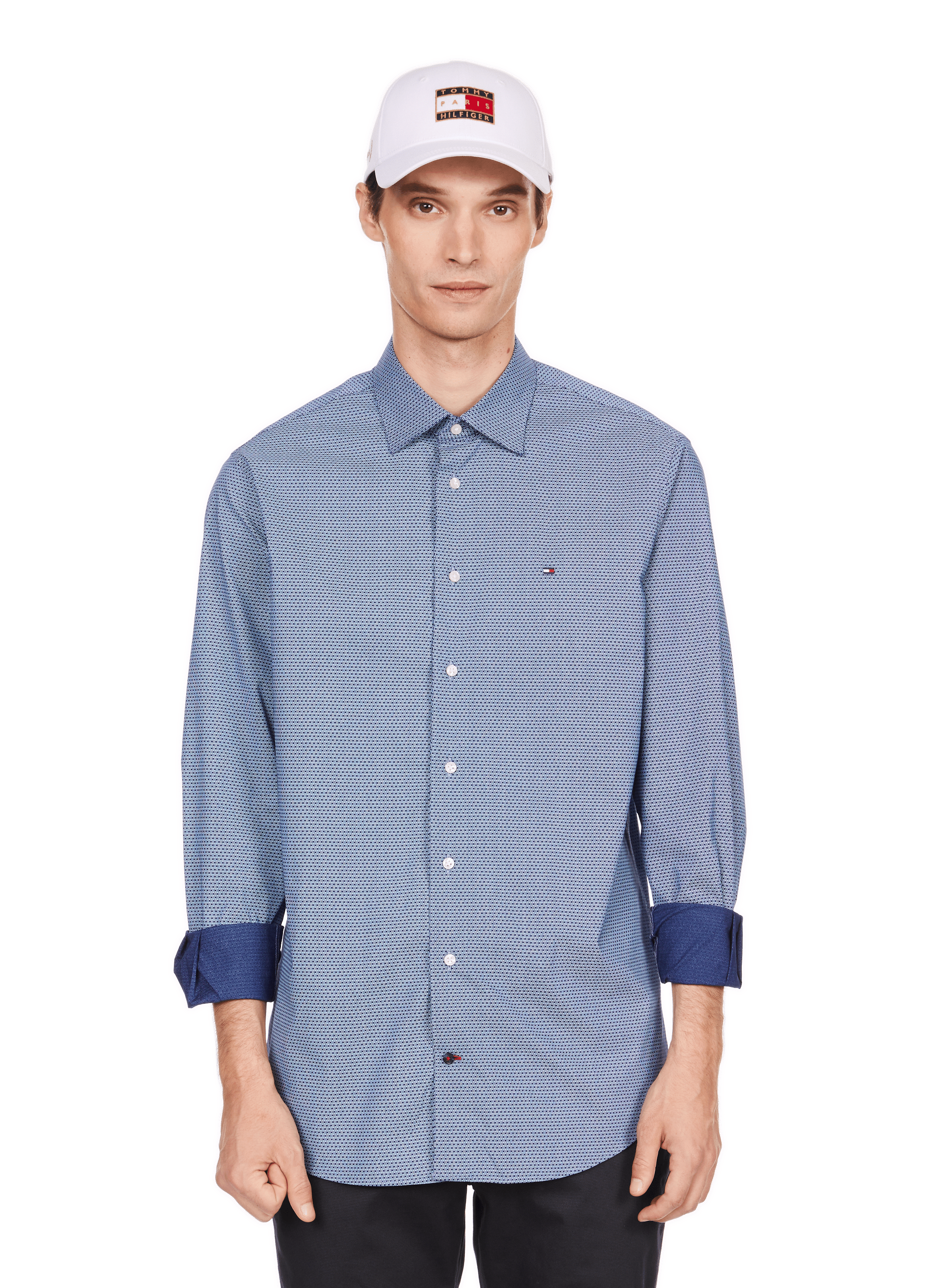  Printed cotton shirt TOMMY HILFIGER Blue
