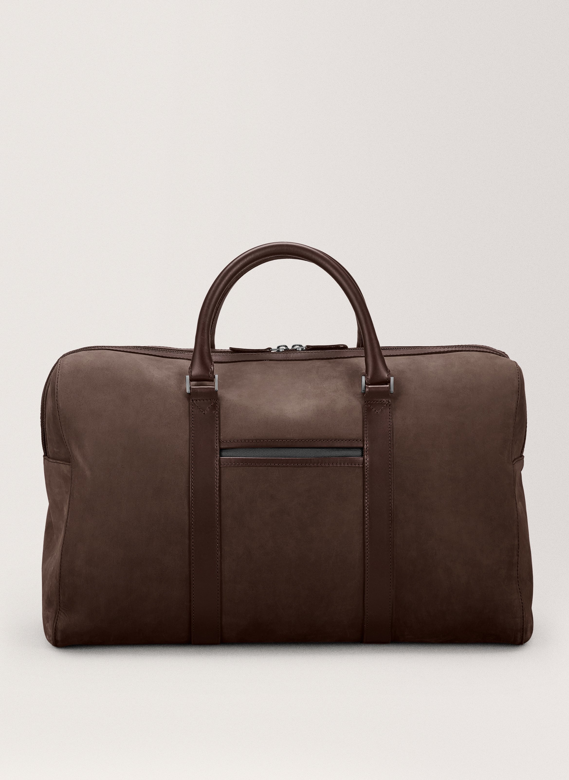 CARL FRIEDRIK Sac de week-end 'compact weekender' en cuir nubuck Marron
