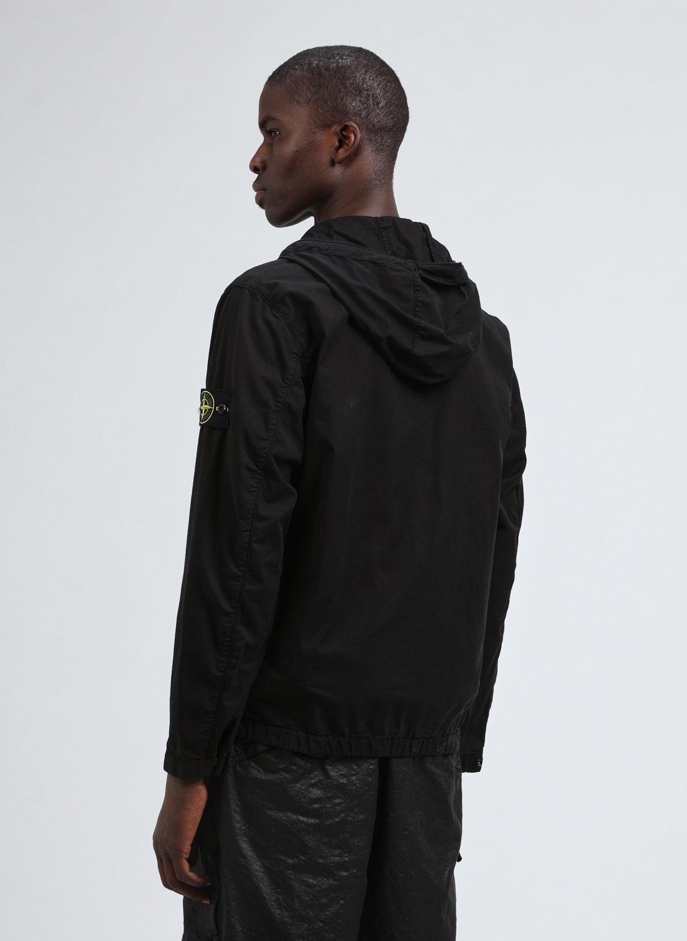 Veste à capuche en coton mélangé Noir