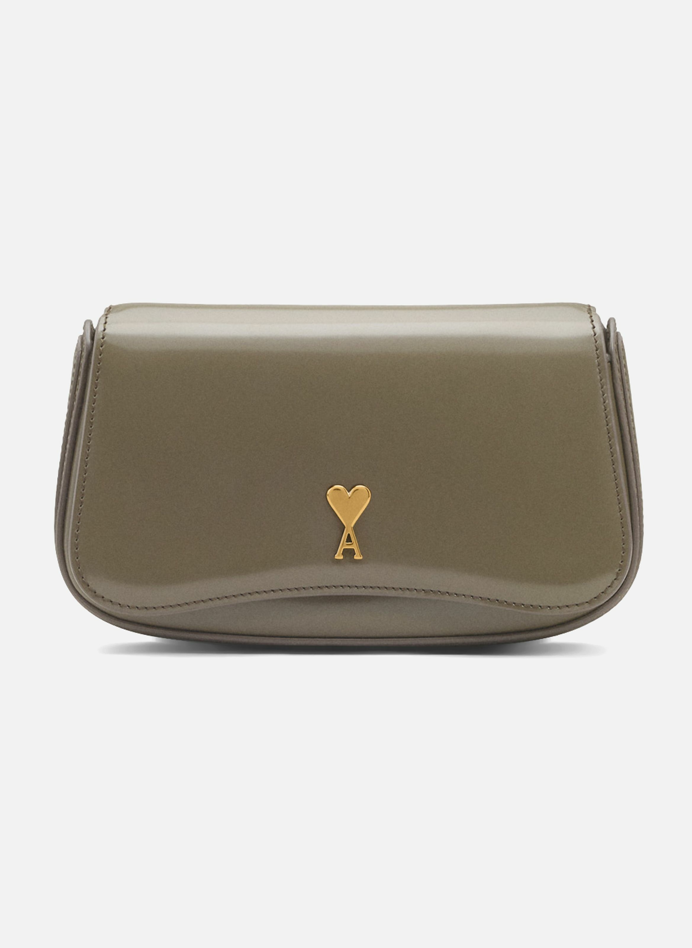 Sac porté croisé paris paris petit en cuir glacé unisexe  Carbone