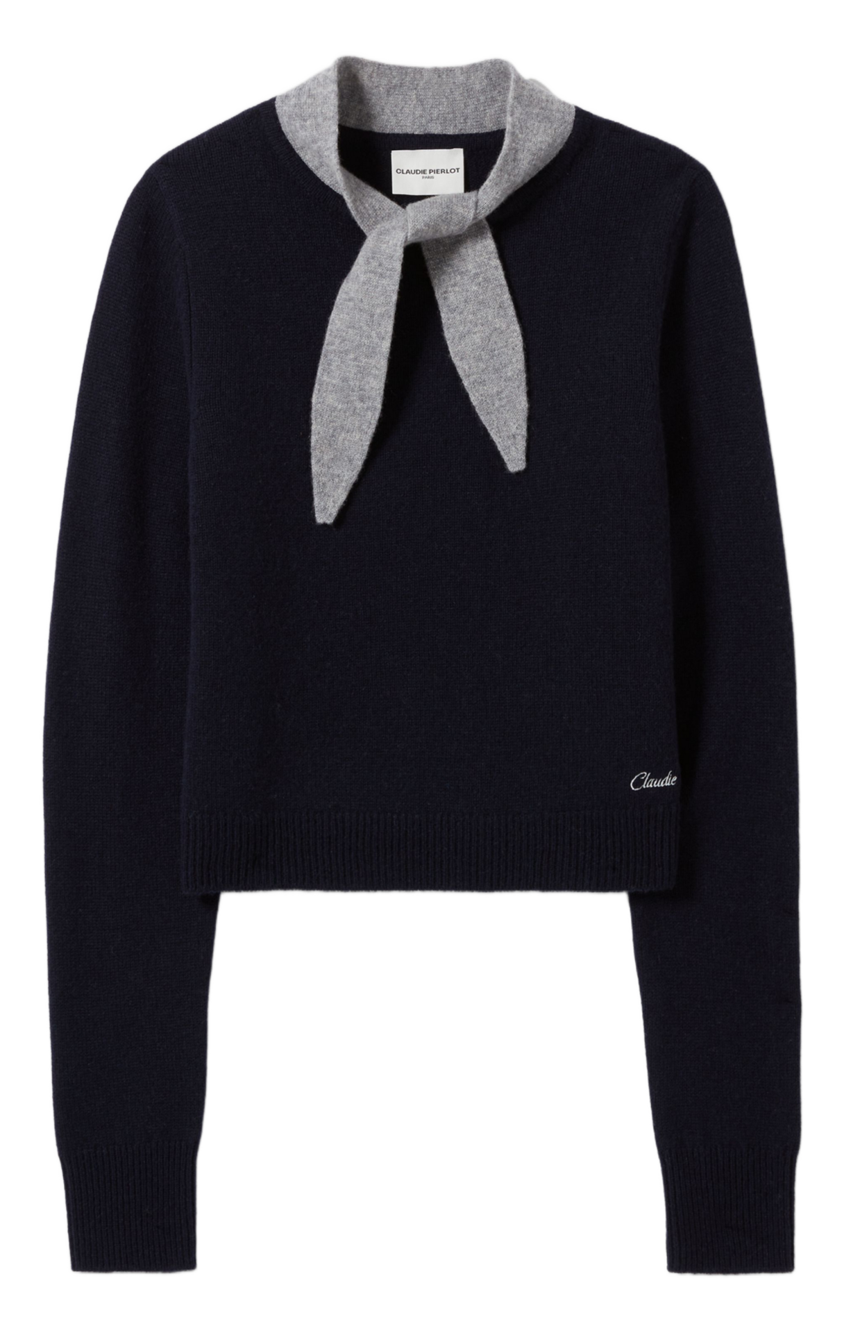 Pull col foulard en laine mélangée manouka CLAUDIE PIERLOT Multicolore