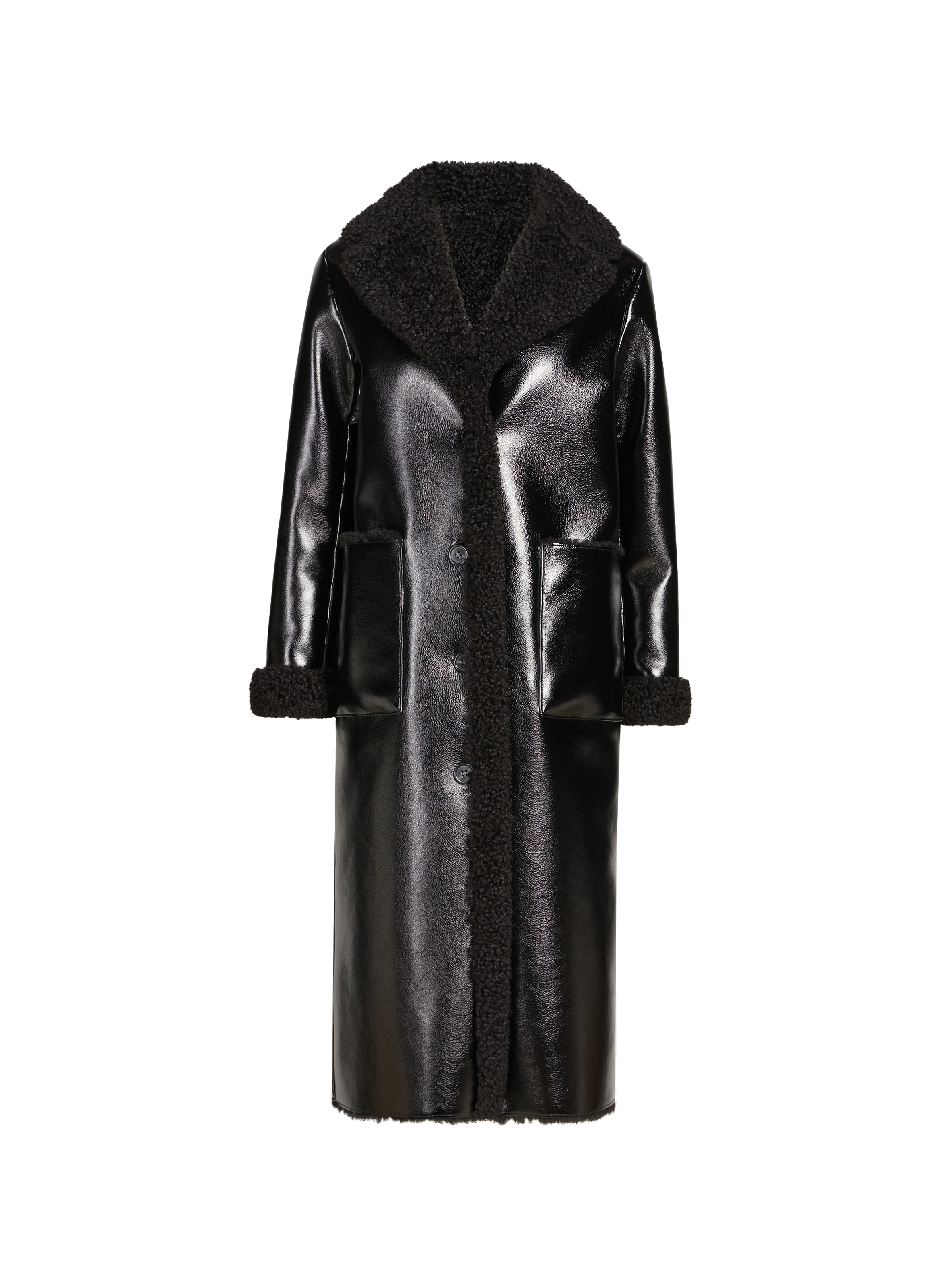 Manteau long Wendy verni  SAISON 1865 Noir