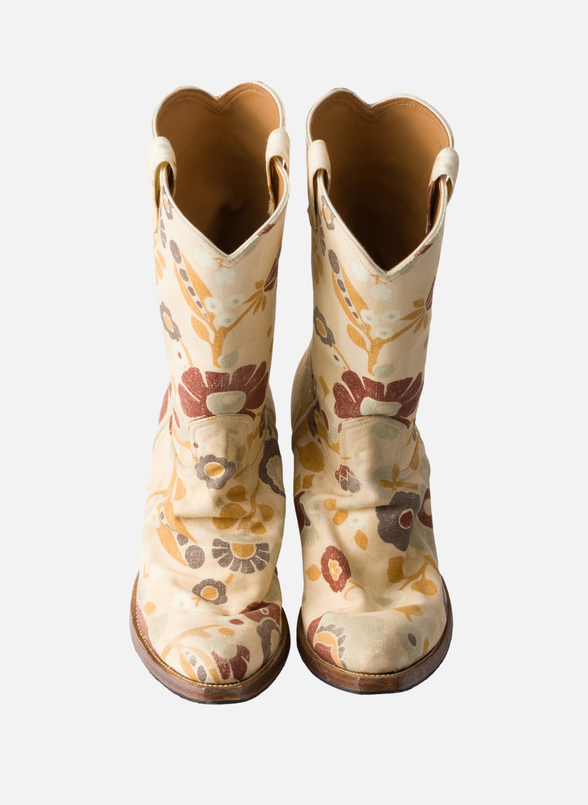 Bottes en tissu imprimé PRADA Beige