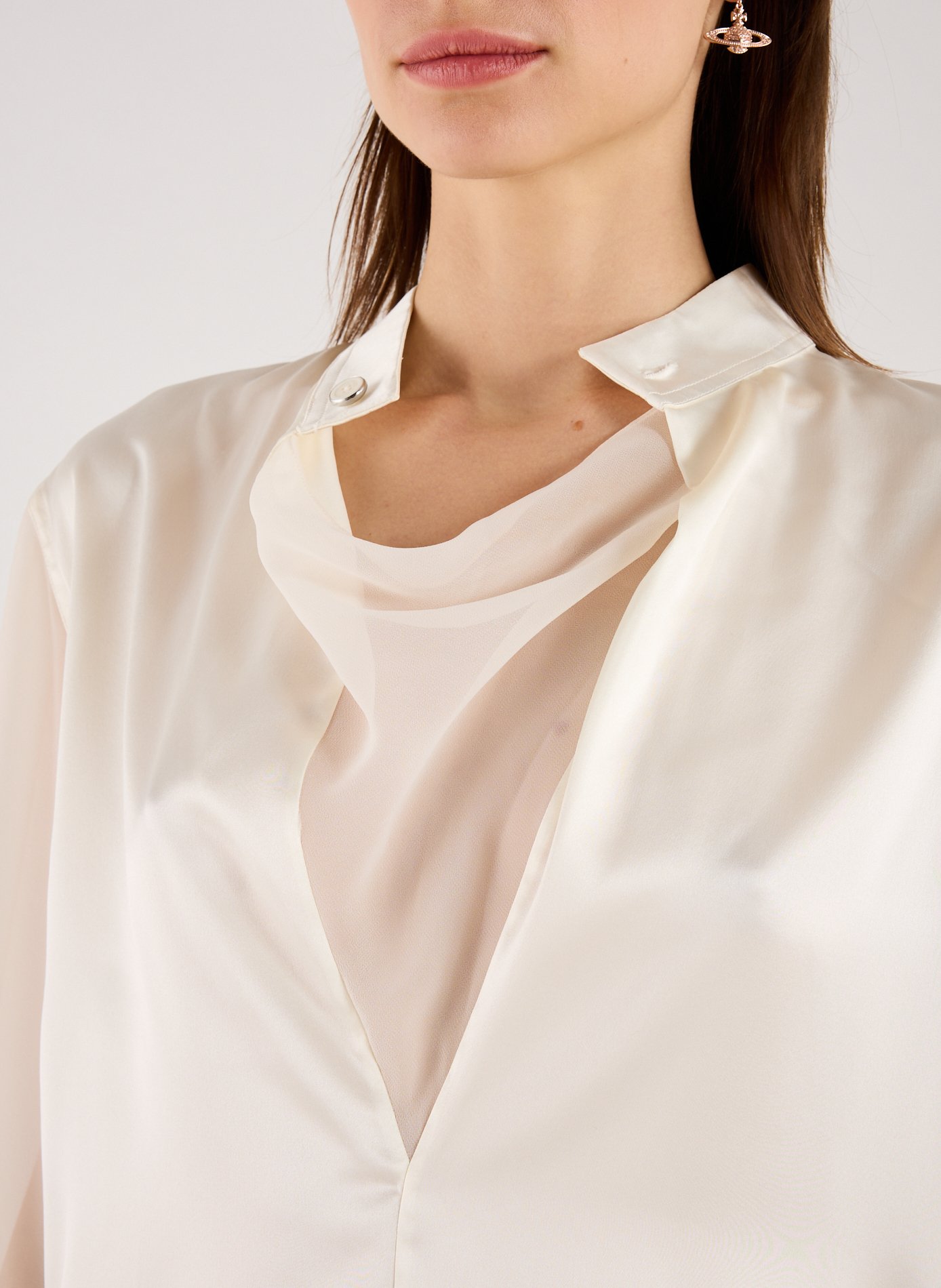 Casual silk blouse with cowl neck HELMUT LANG White