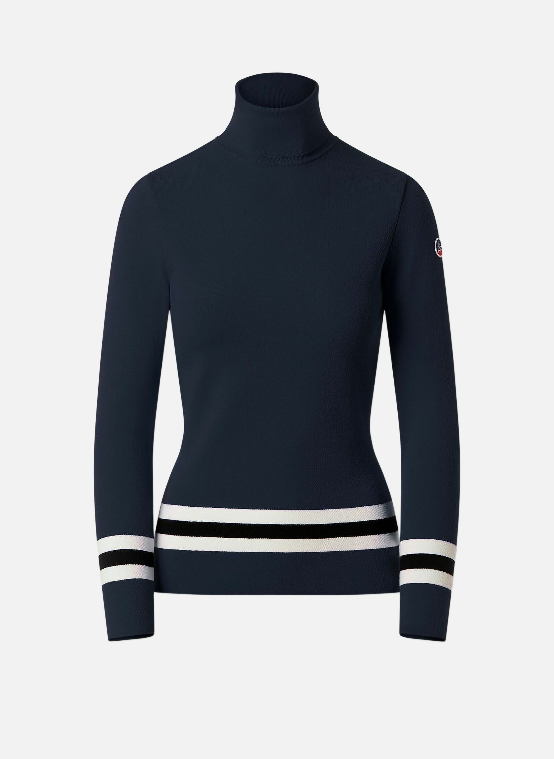 Pull judith col roulé coupe ajustée FUSALP Bleu