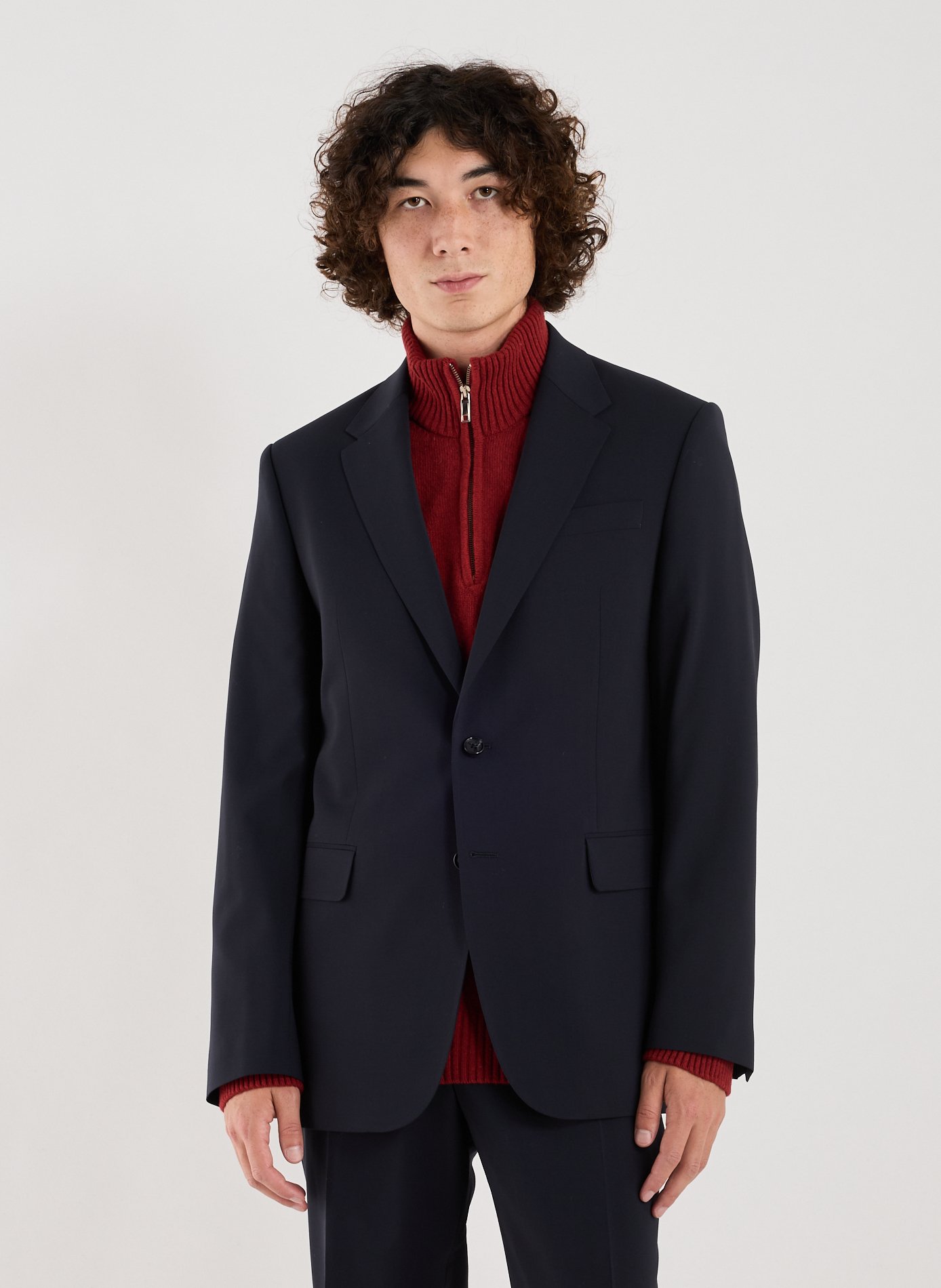 AU PRINTEMPS PARIS Mixed Wool Blazer Blue