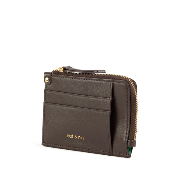 Nat & Nin Porte-cartes En Cuir De Vachette In Brown