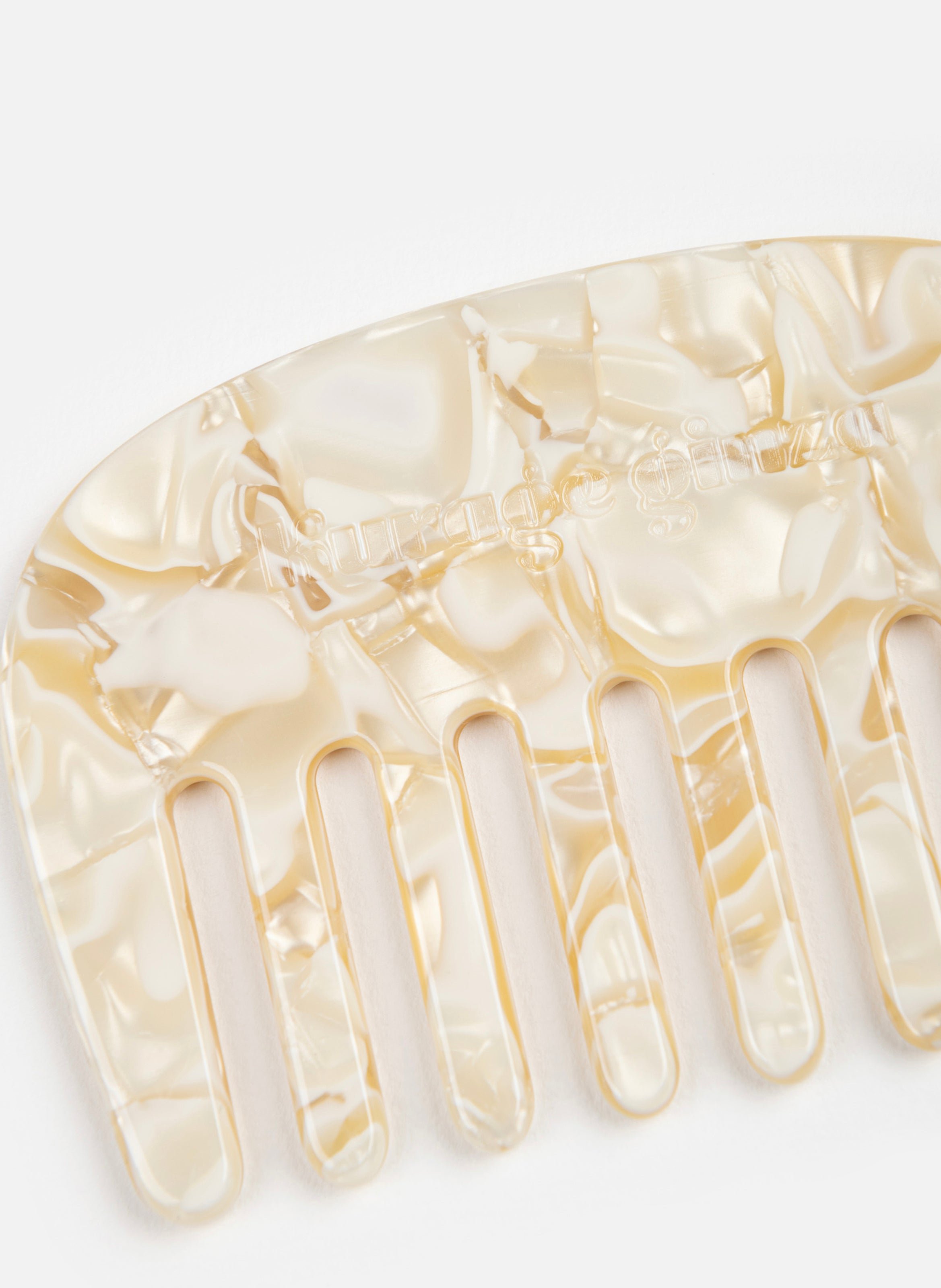 Peigne pivoine en acétate de cellulose KURAGE GINZA Beige