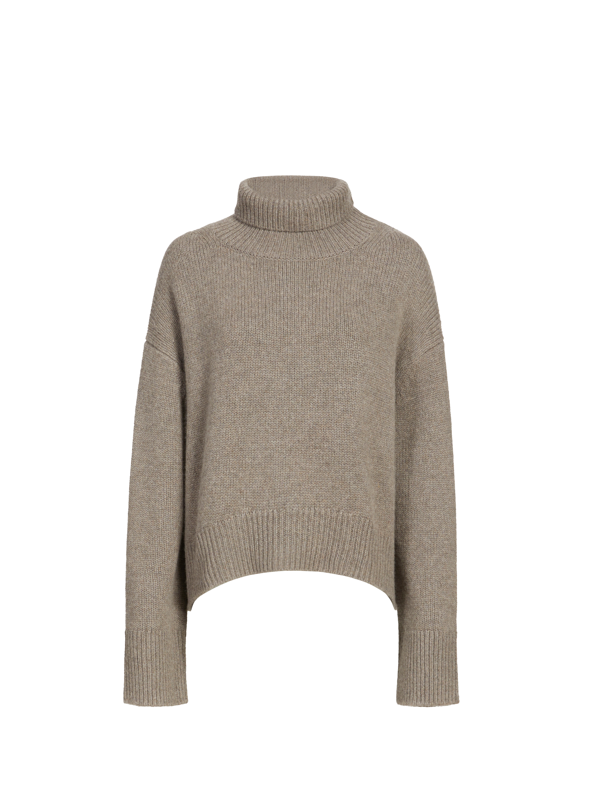 R2W Pull oversize col roulé en cachemire Noir