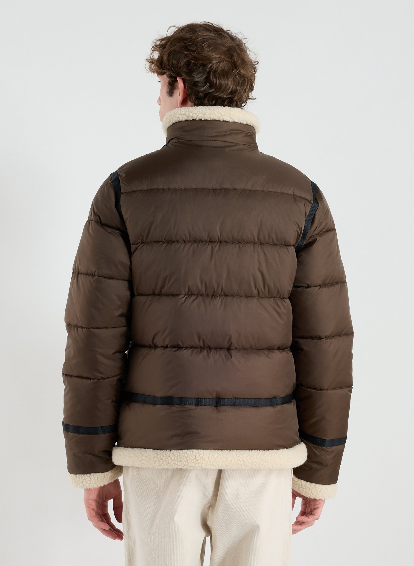 Doudoune matelassée col montant SCHOTT Marron