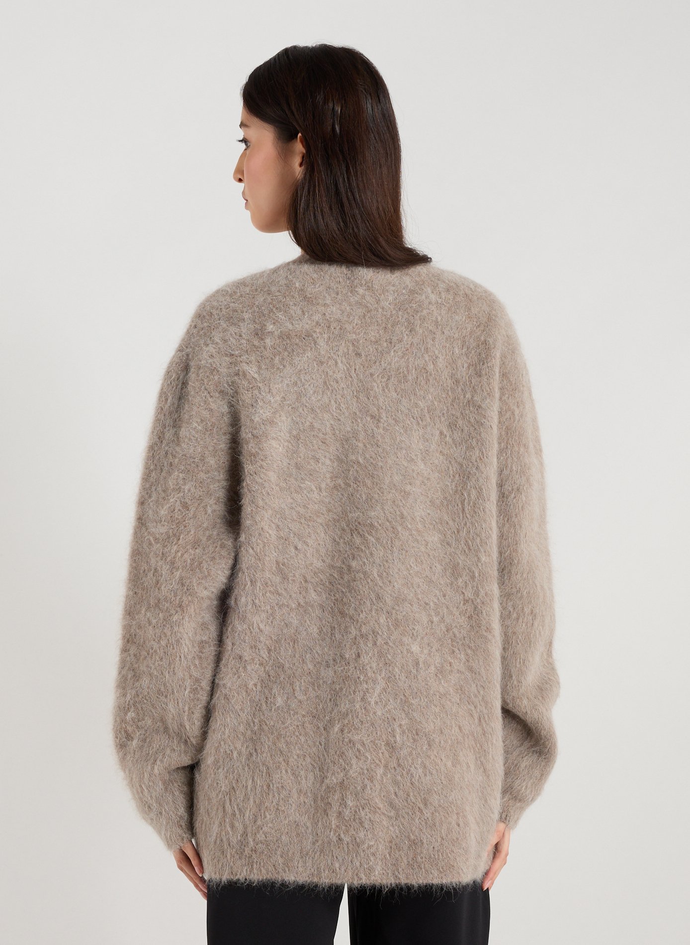 Cardigan en alpaga mélangé R2W Marron