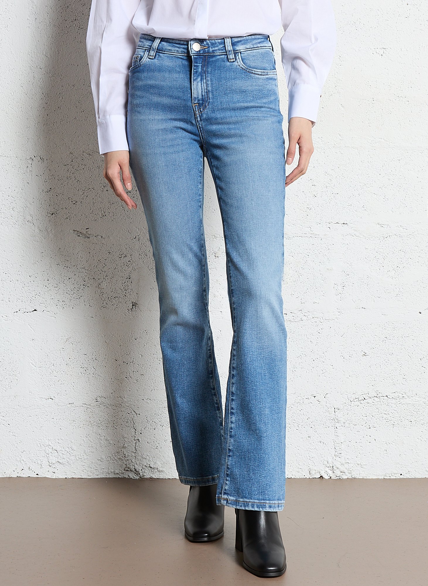 Jean bootcut en denim délavé stretch pamela MAISON 123 Bleu