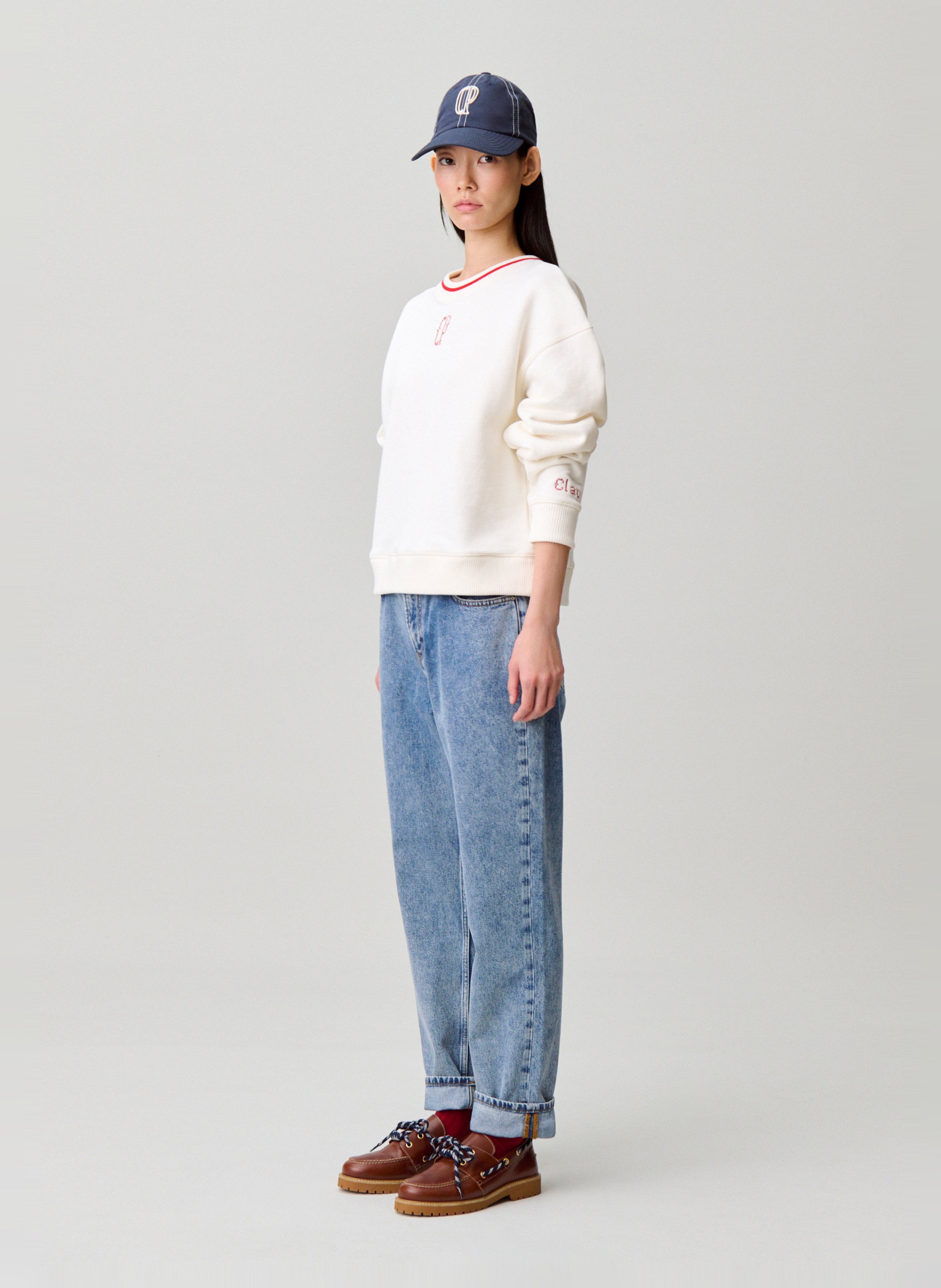 Jean droit en coton CLAUDIE PIERLOT Bleu