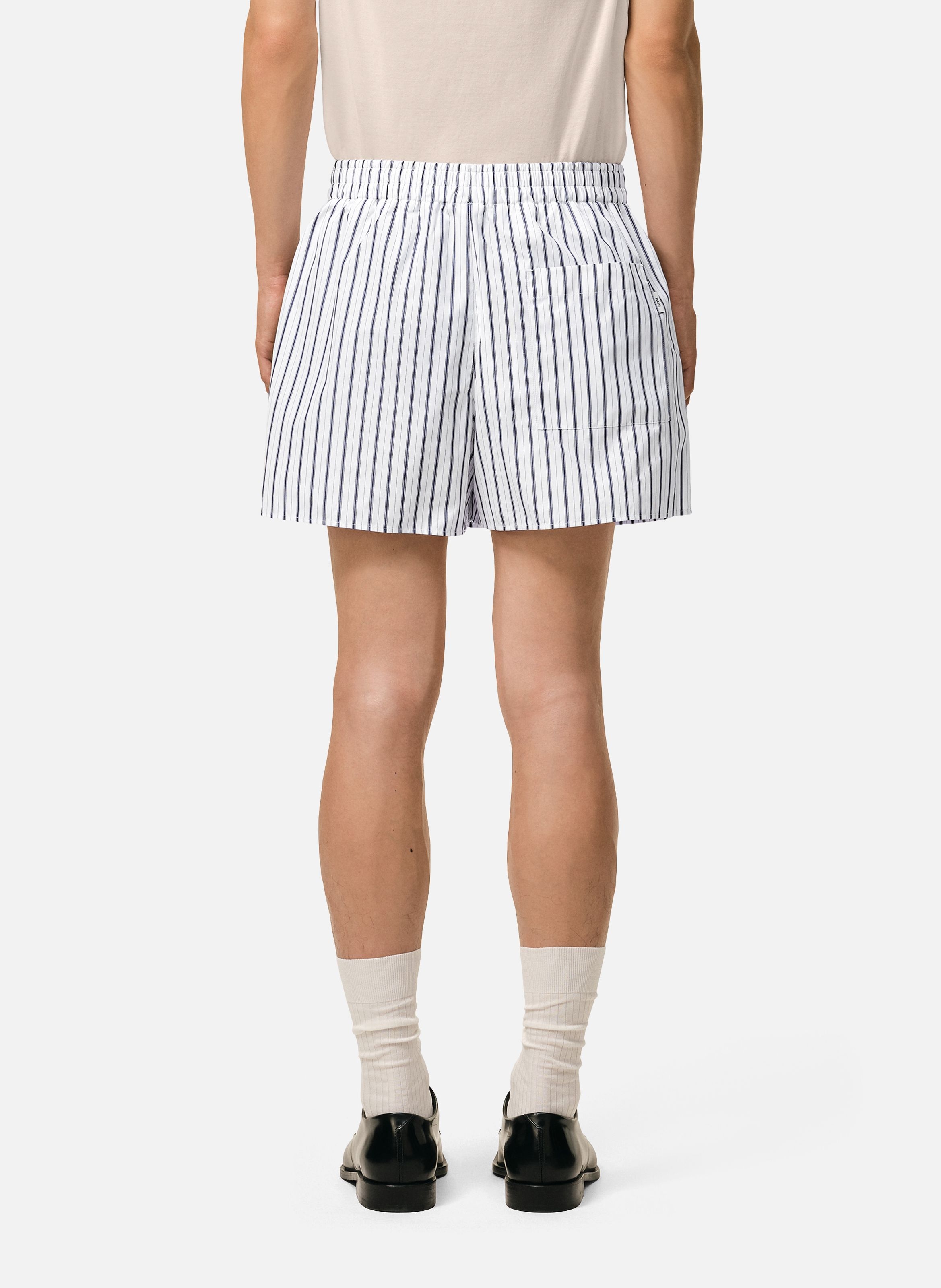 Short court elastiqué unisexe en coton AMI PARIS Blanc