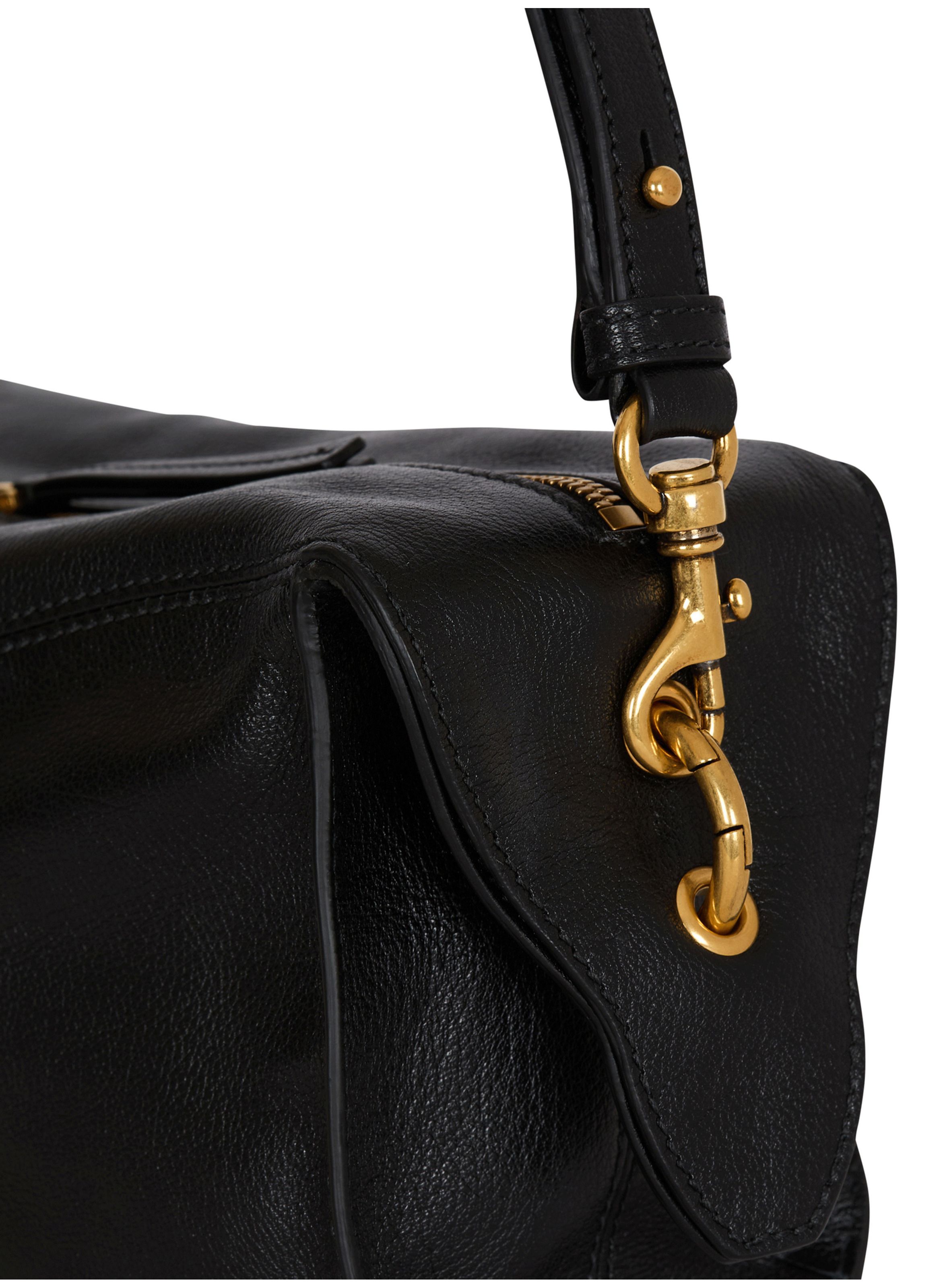 Sac bandoulière pulse en cuir de veau BALMAIN Noir