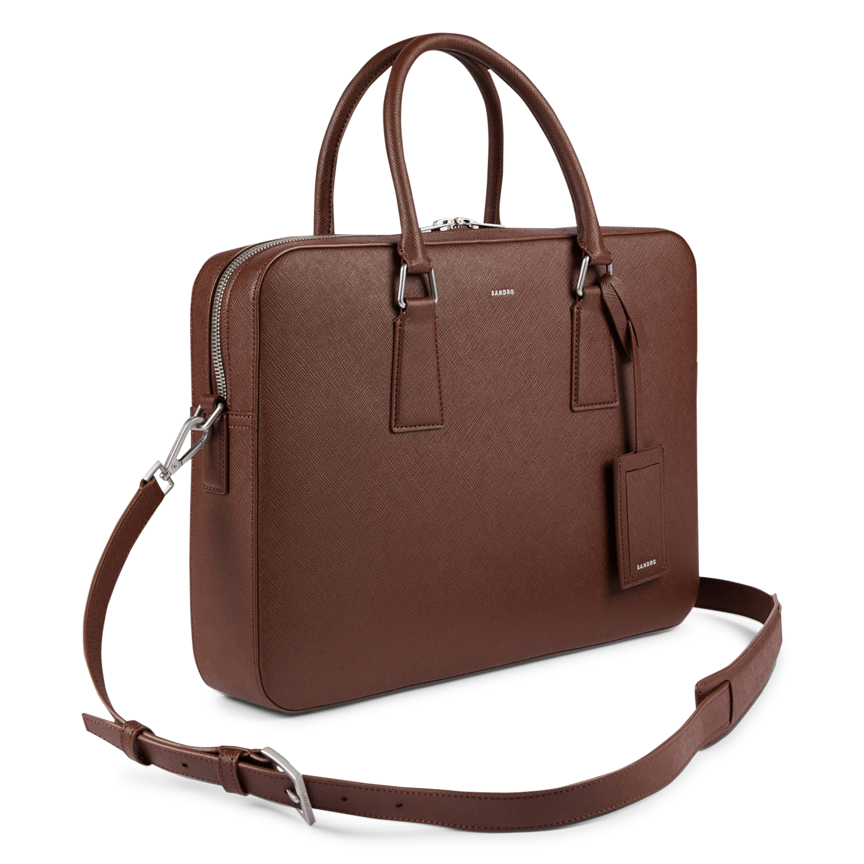 Sac ordinateur rigide SANDRO Marron
