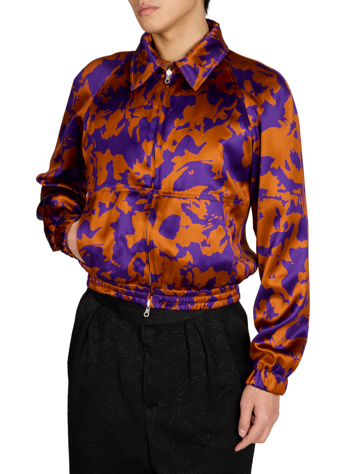 Jacket with classic collar and print DRIES VAN NOTEN Multicolour