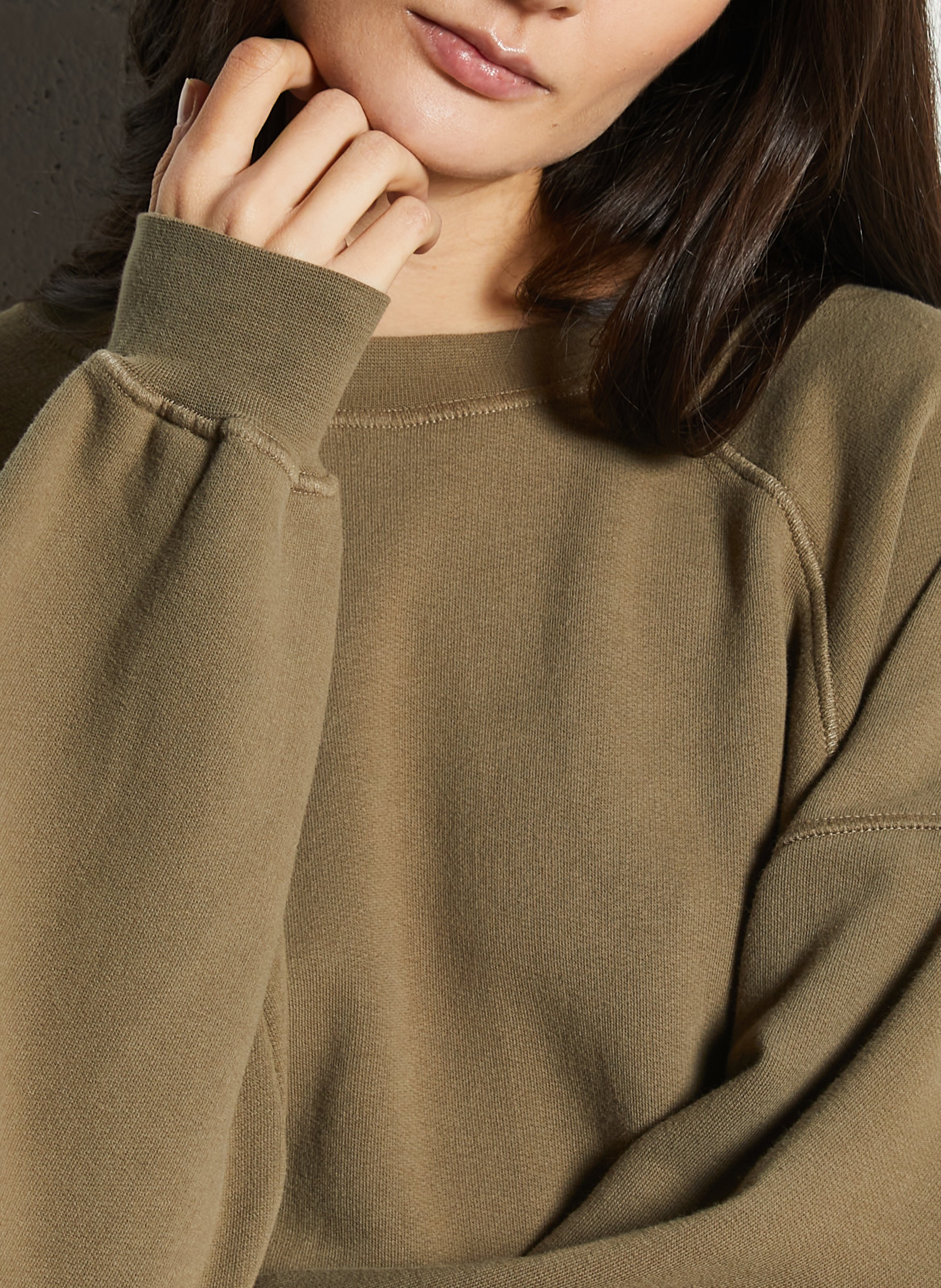 Sweat oversize col rond en coton mélangé atubay AMERICAN VINTAGE Marron