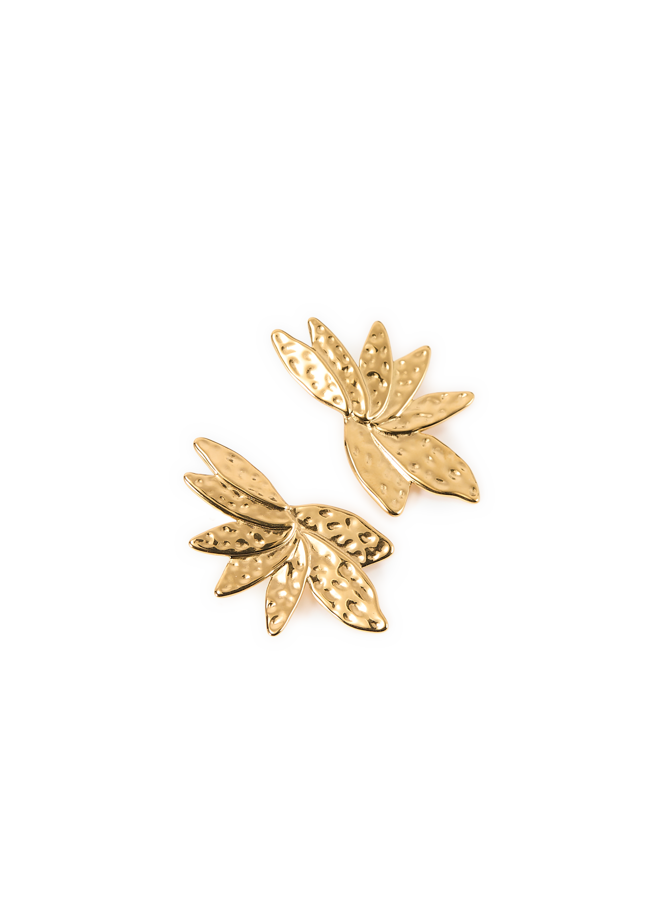 Tropical leaf earrings AU PRINTEMPS PARIS Golden