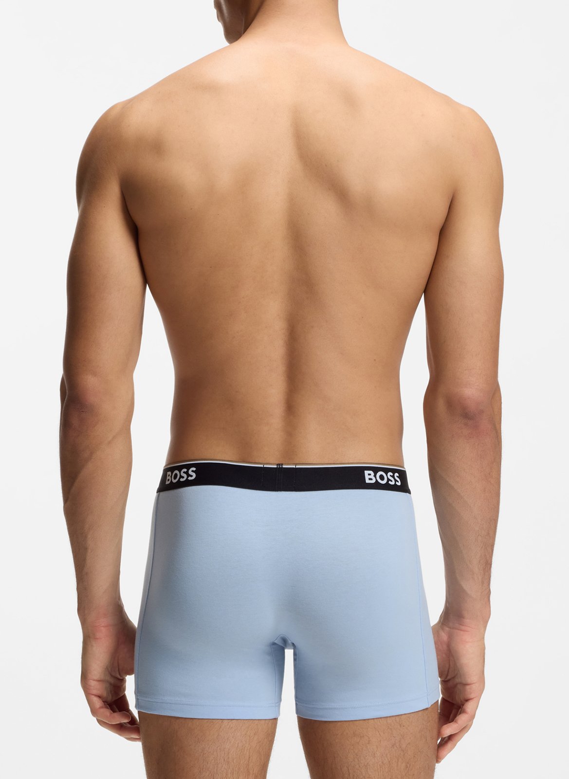 Lot de 3 boxers en coton mélangé BOSS Bleu