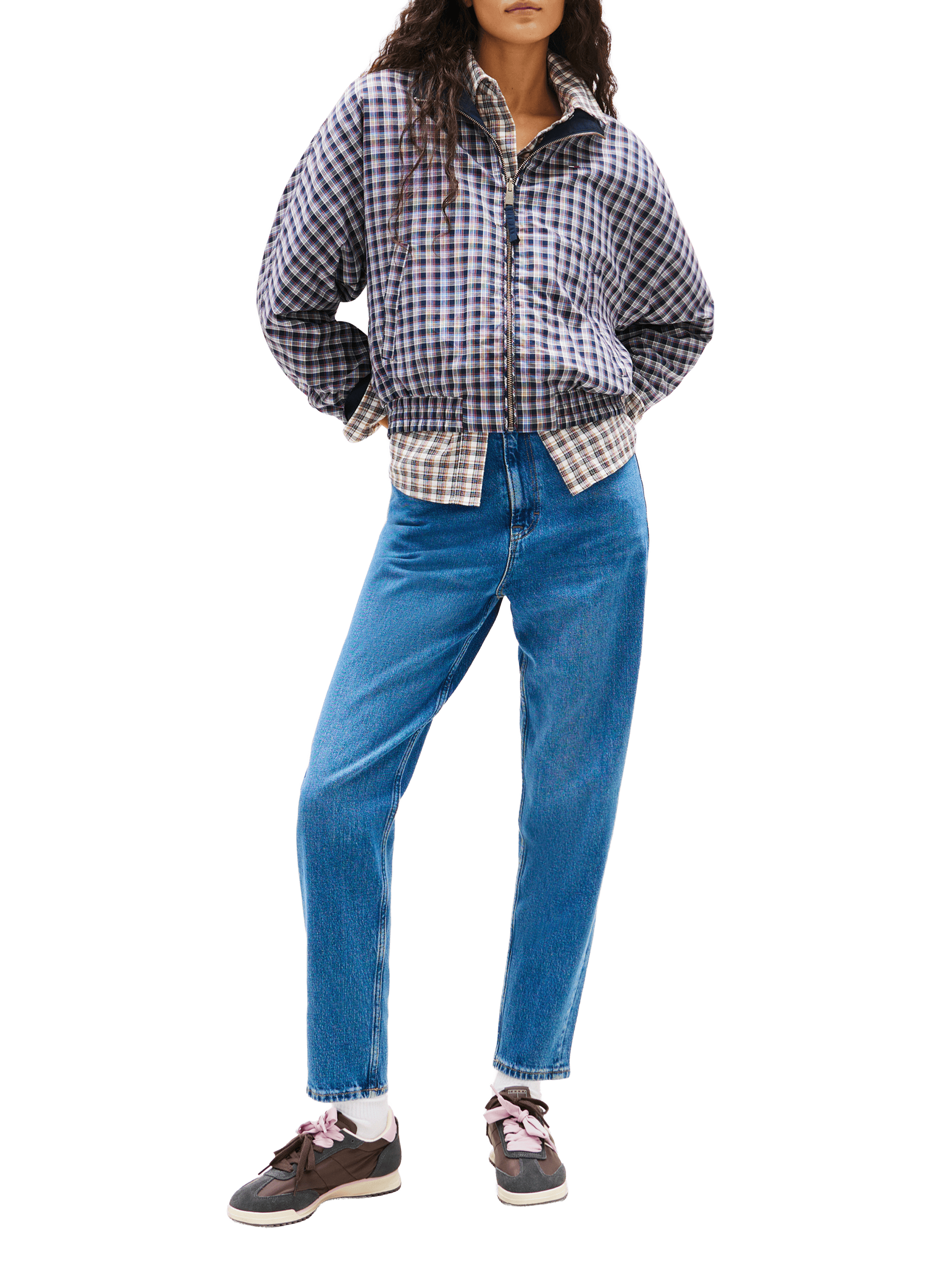 Jean droit en coton TOMMY HILFIGER Bleu