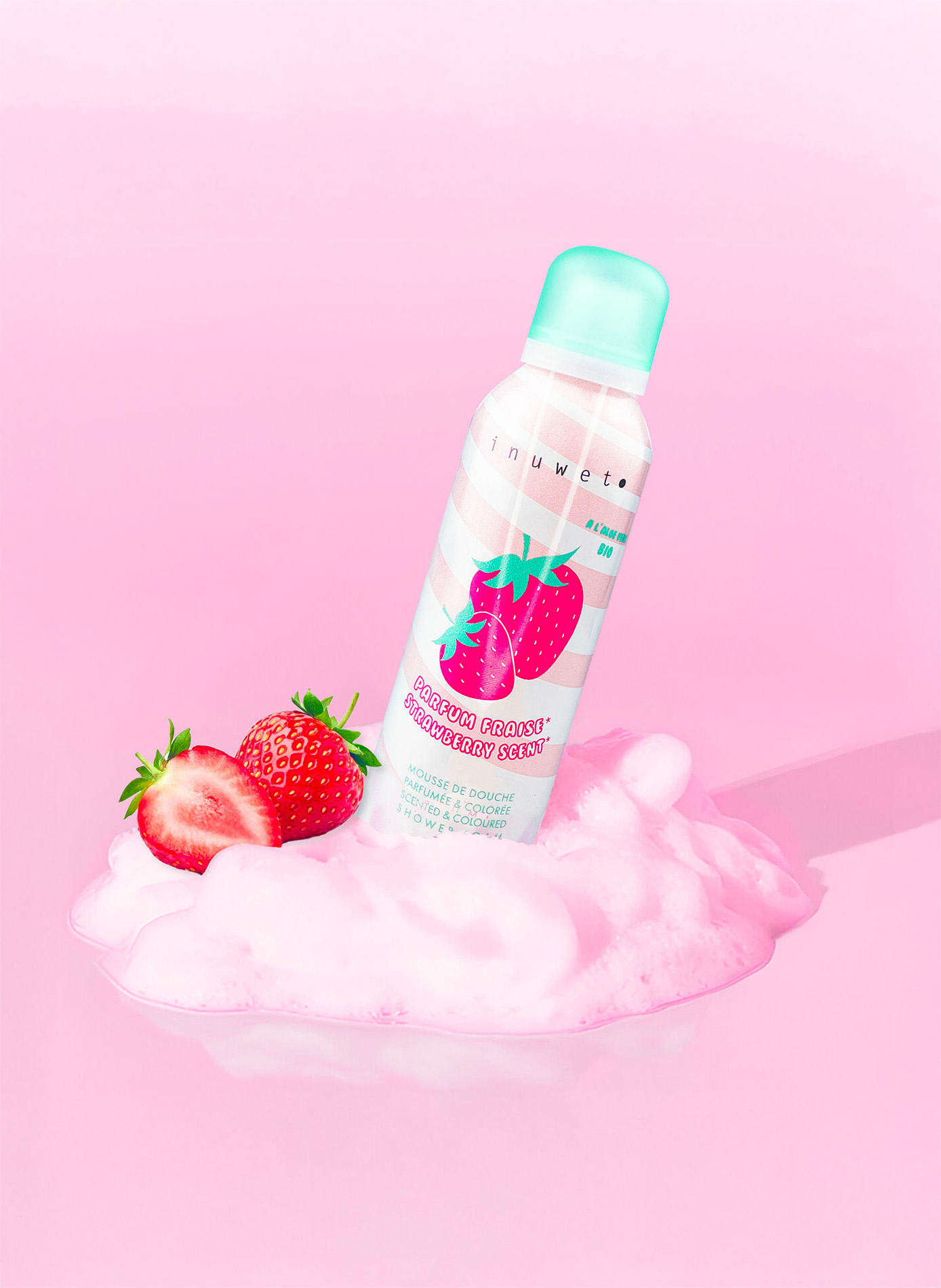 Mousse de douche Fraise INUWET No color