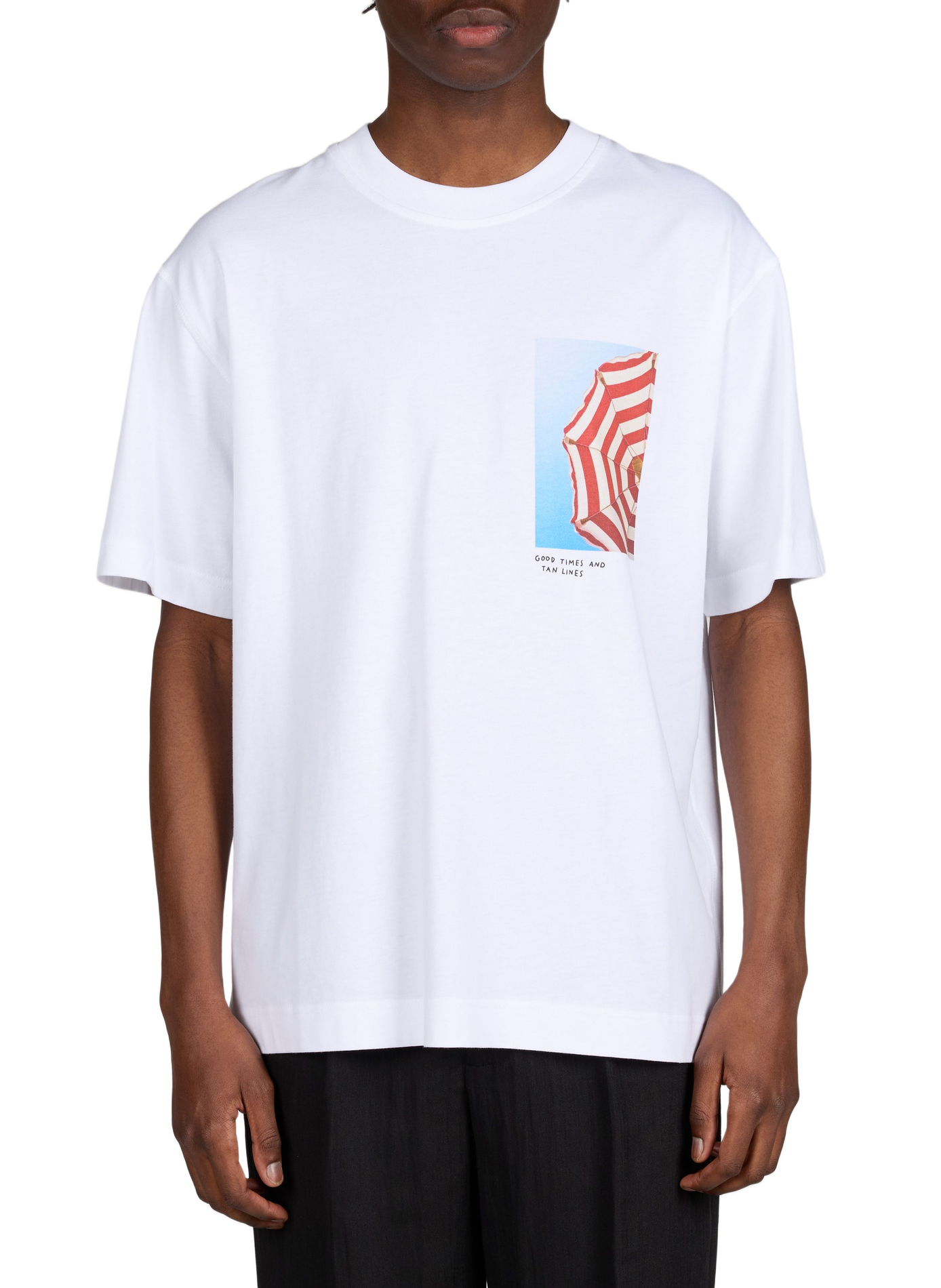 Straight printed cotton T-shirt CLOSED White