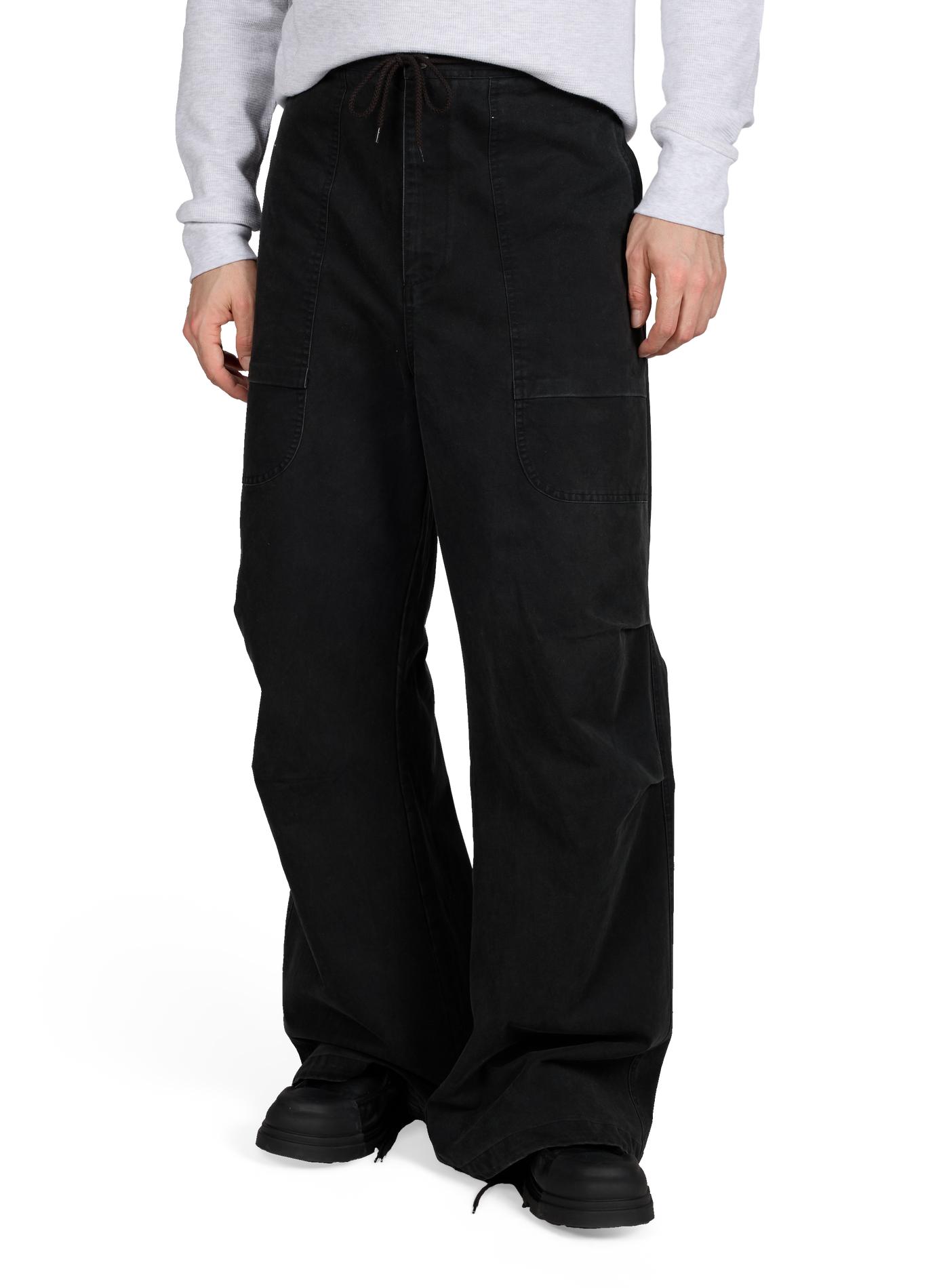 Cotton pants with drawstrings ENTIRE STUDIOS Black