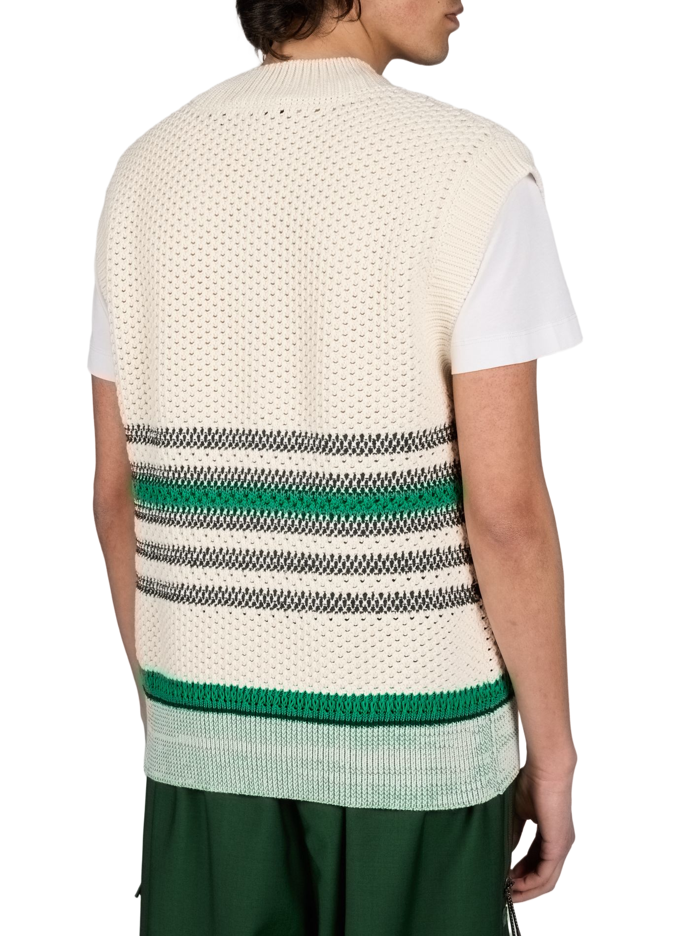 Pull oversize col V en coton mélangé LACOSTE Multicolore
