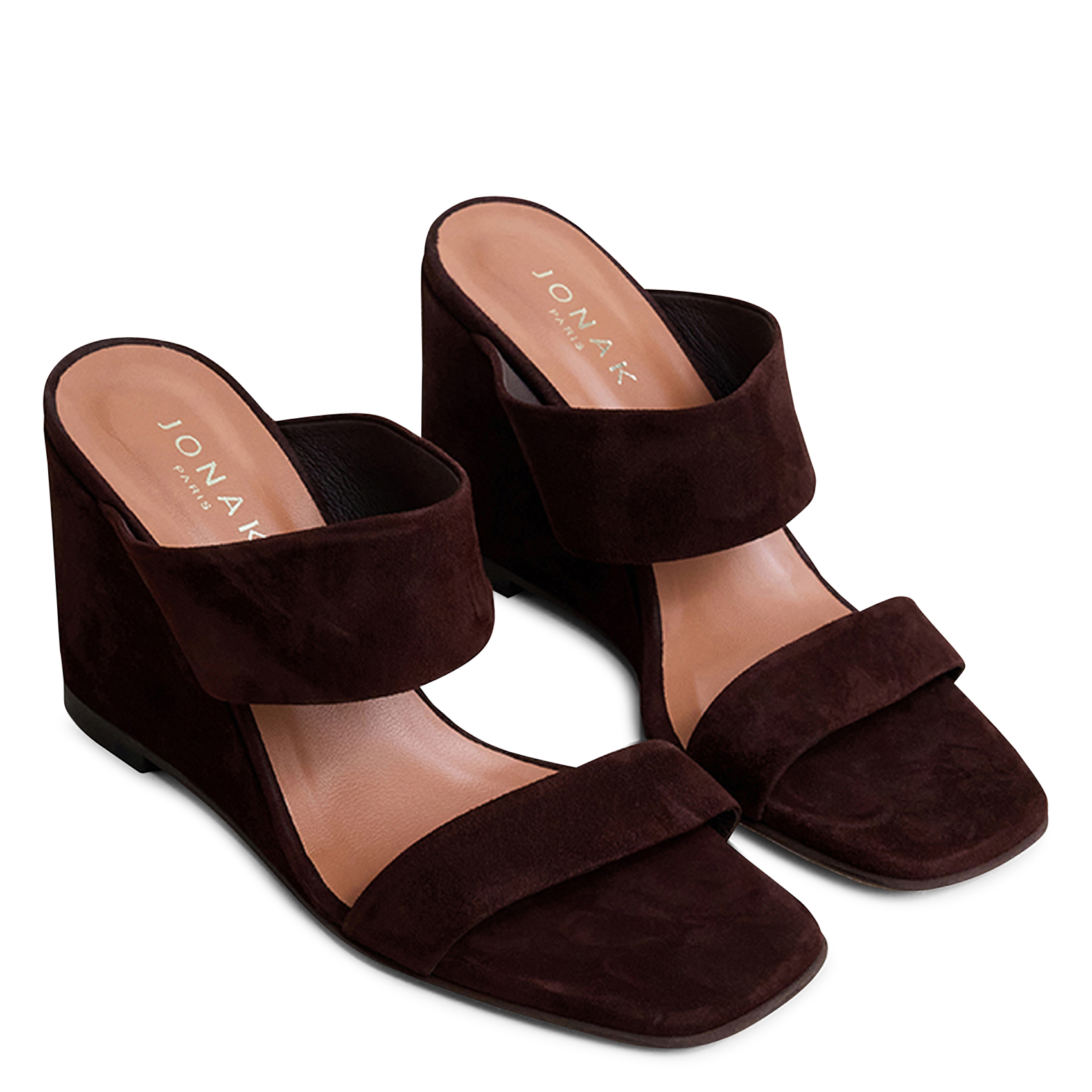 Mules hautes en cuir voyelle JONAK Marron