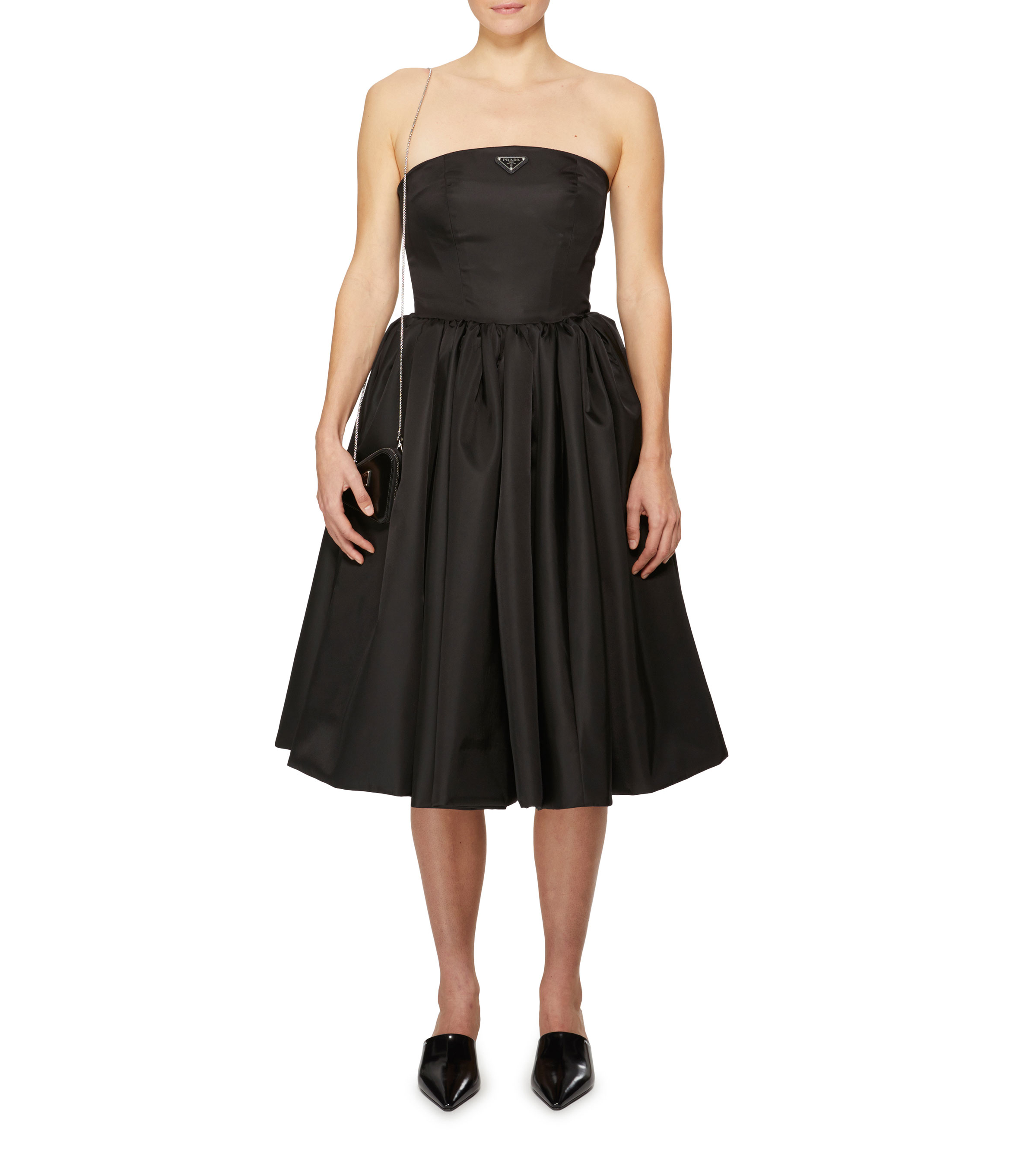 Mule with stiletto heel and pointed toe PRADA Black