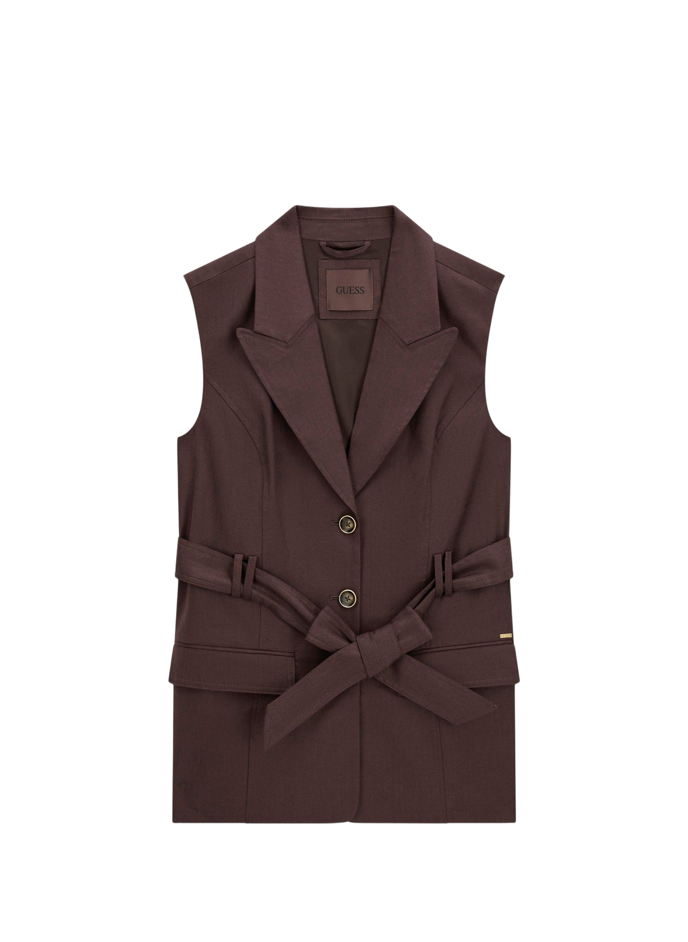 Blazer sans manches Carla en lin mélangé GUESS Marron