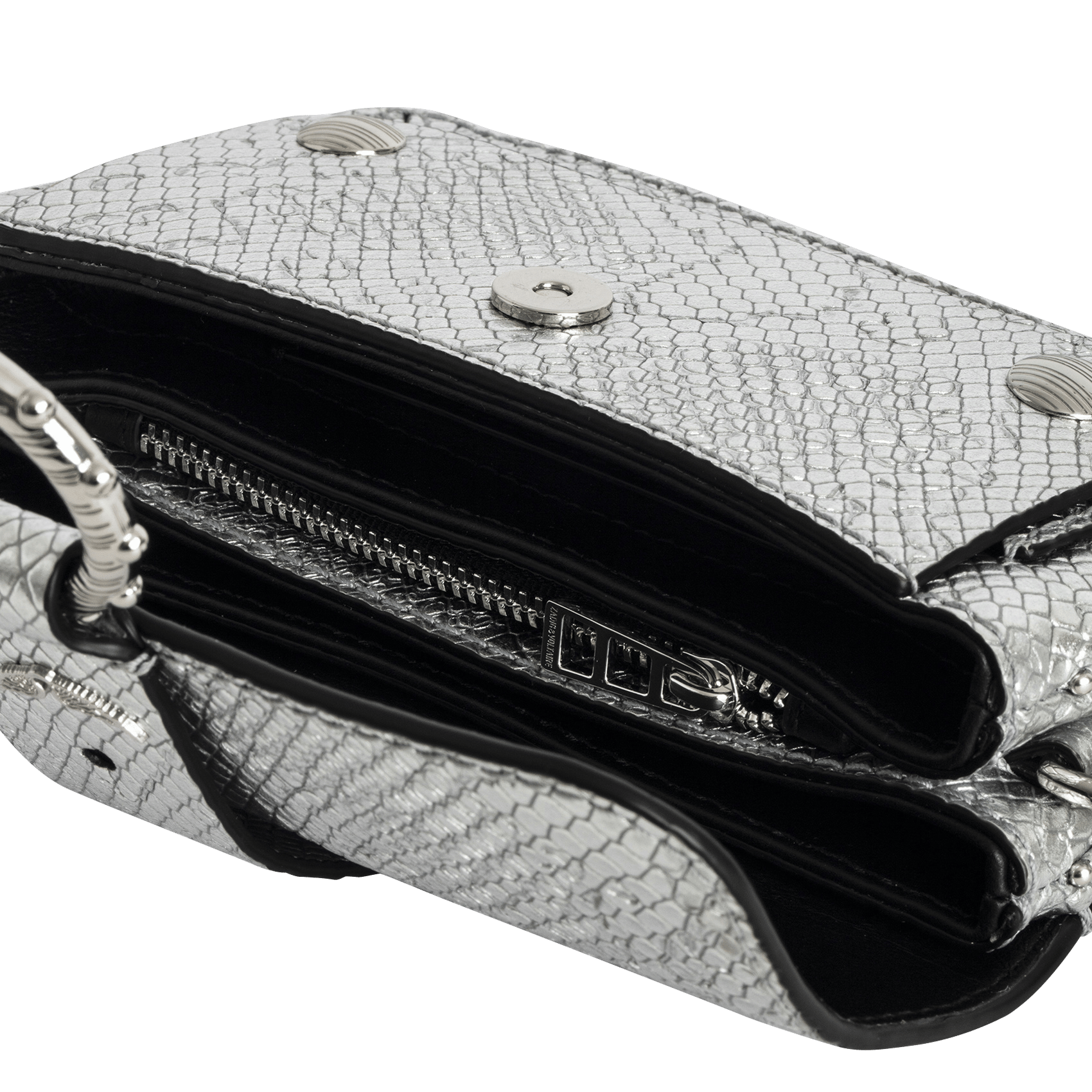 Sac bandoulière en cuir kate wallet ZADIG&VOLTAIRE Argent