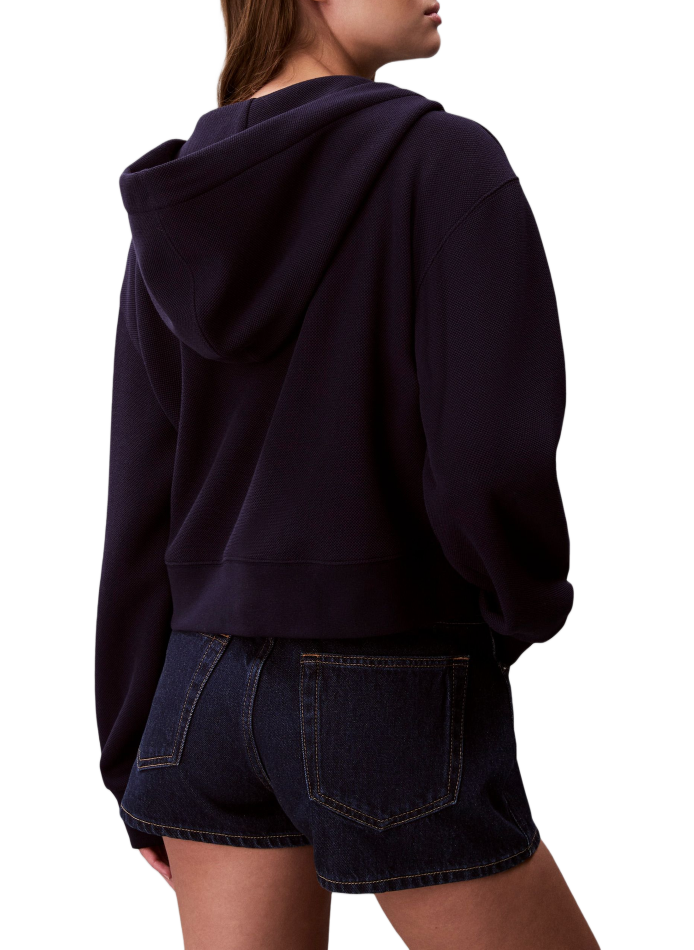 Sweat logo zippé à capuche CALVIN KLEIN Bleu