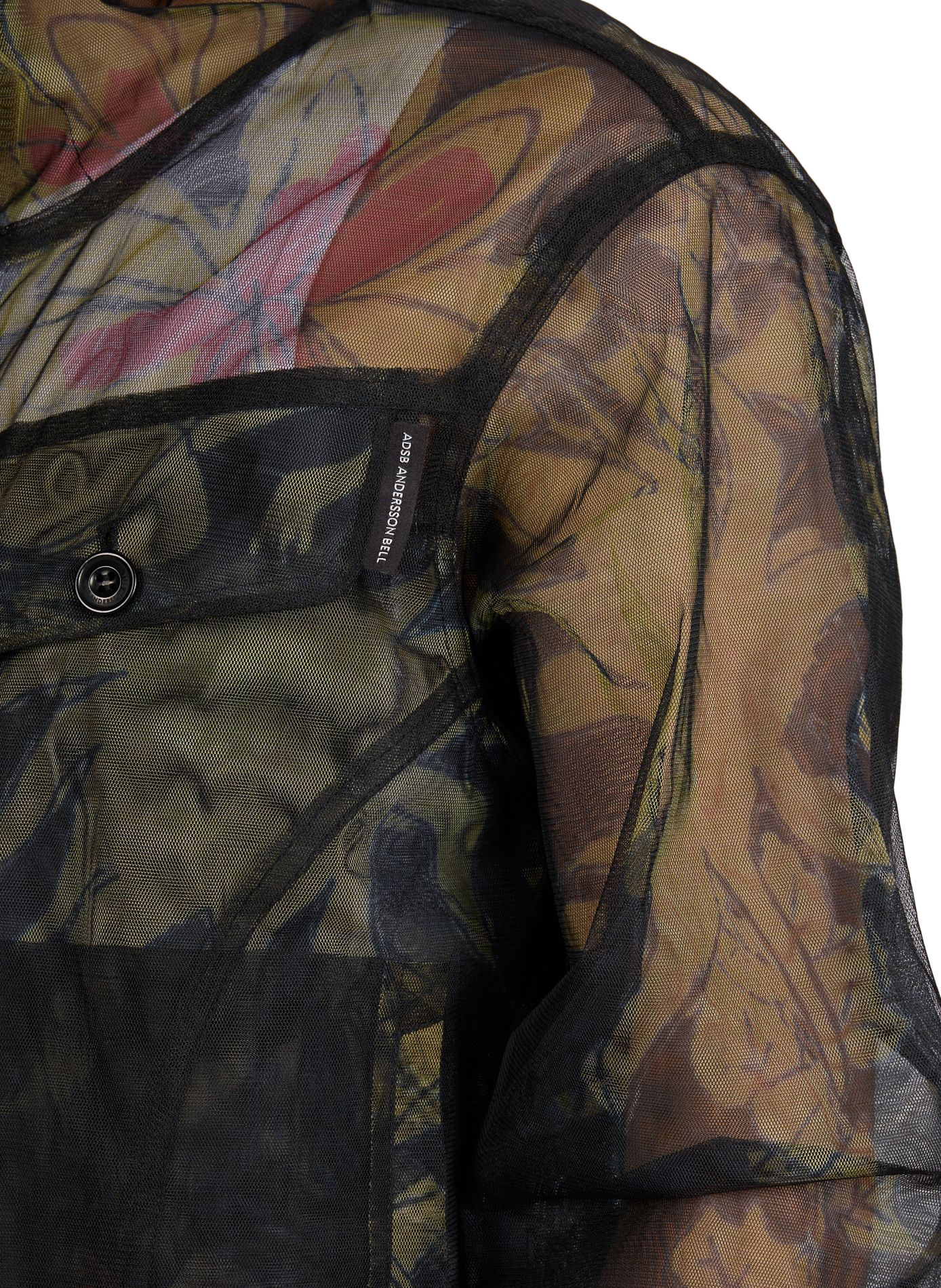 Oversized floral transparent hooded jacket ANDERSSON BELL Black