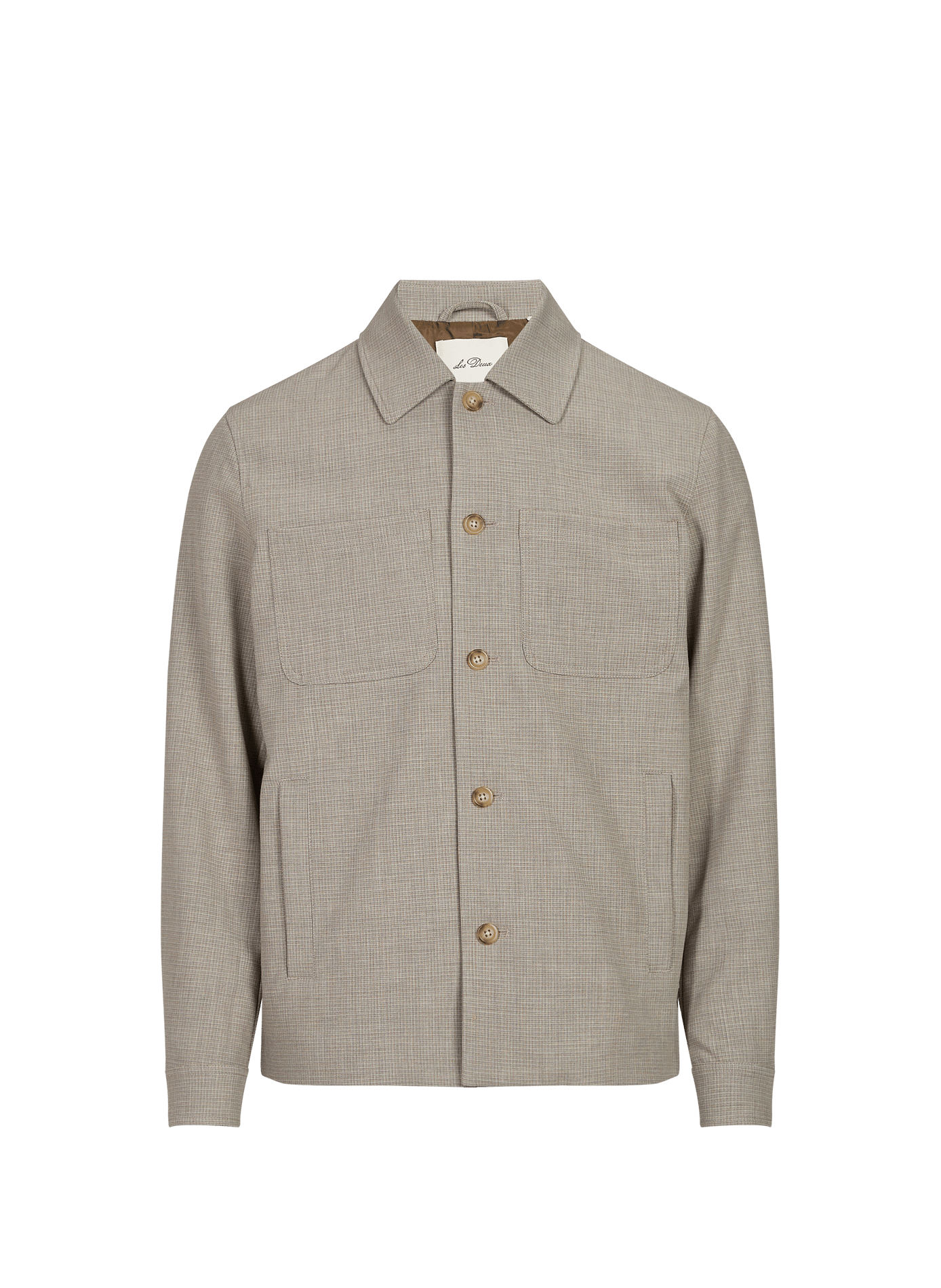 Chemise manches longues à carreaux LES DEUX Marron