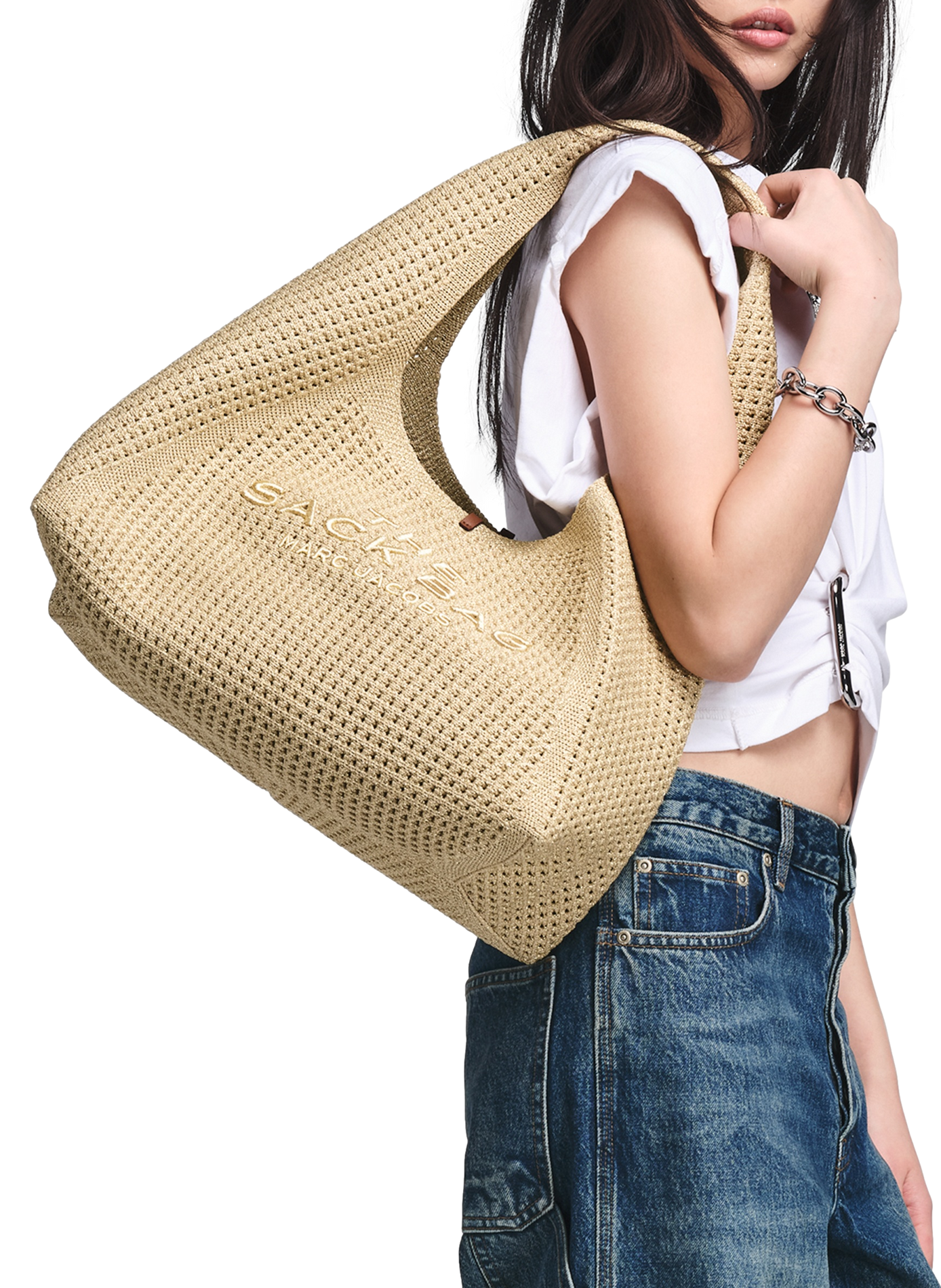 Tas The Crochet Sack MARC JACOBS Wit